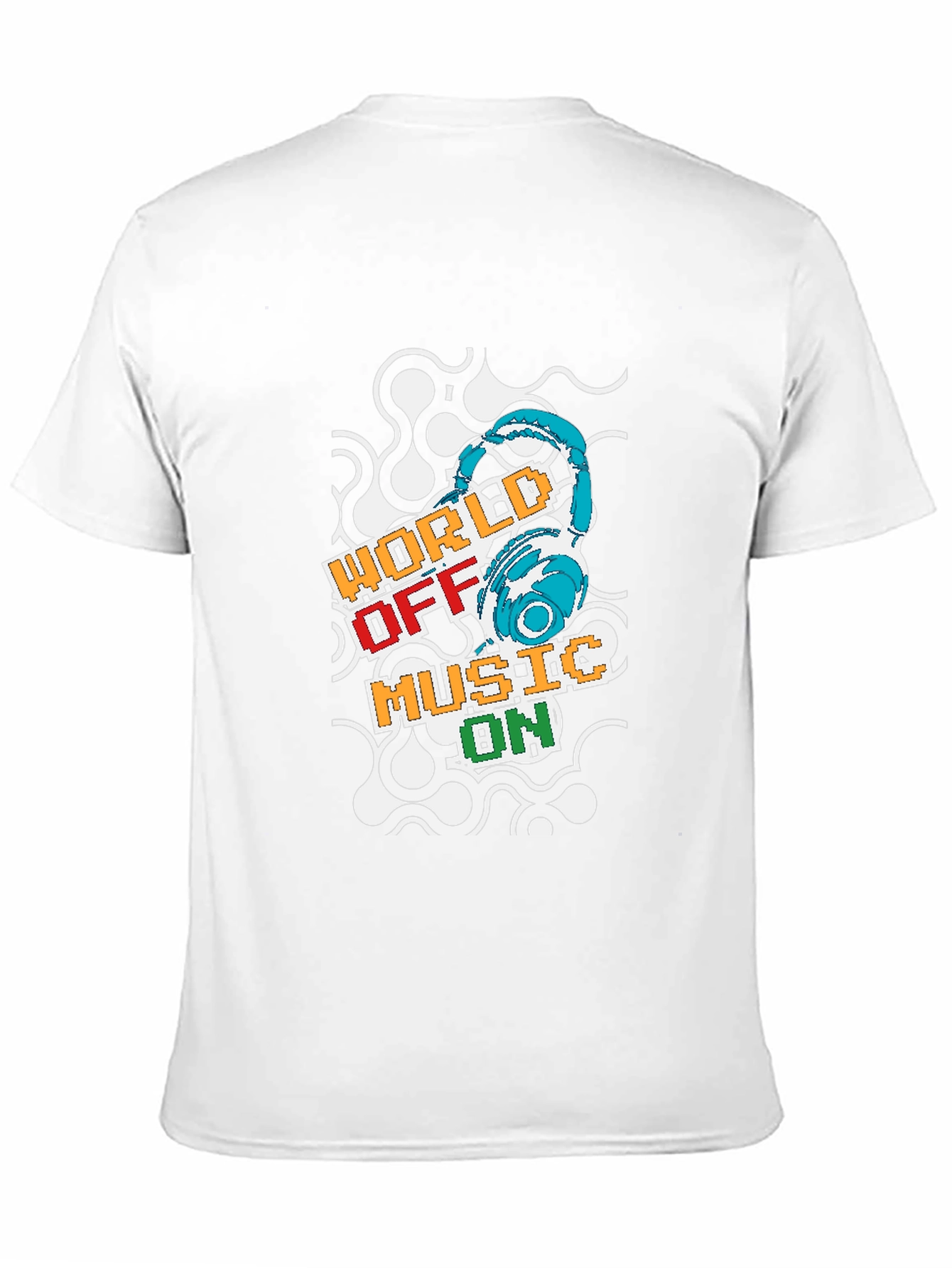 World Off Music On Black T-Shirt