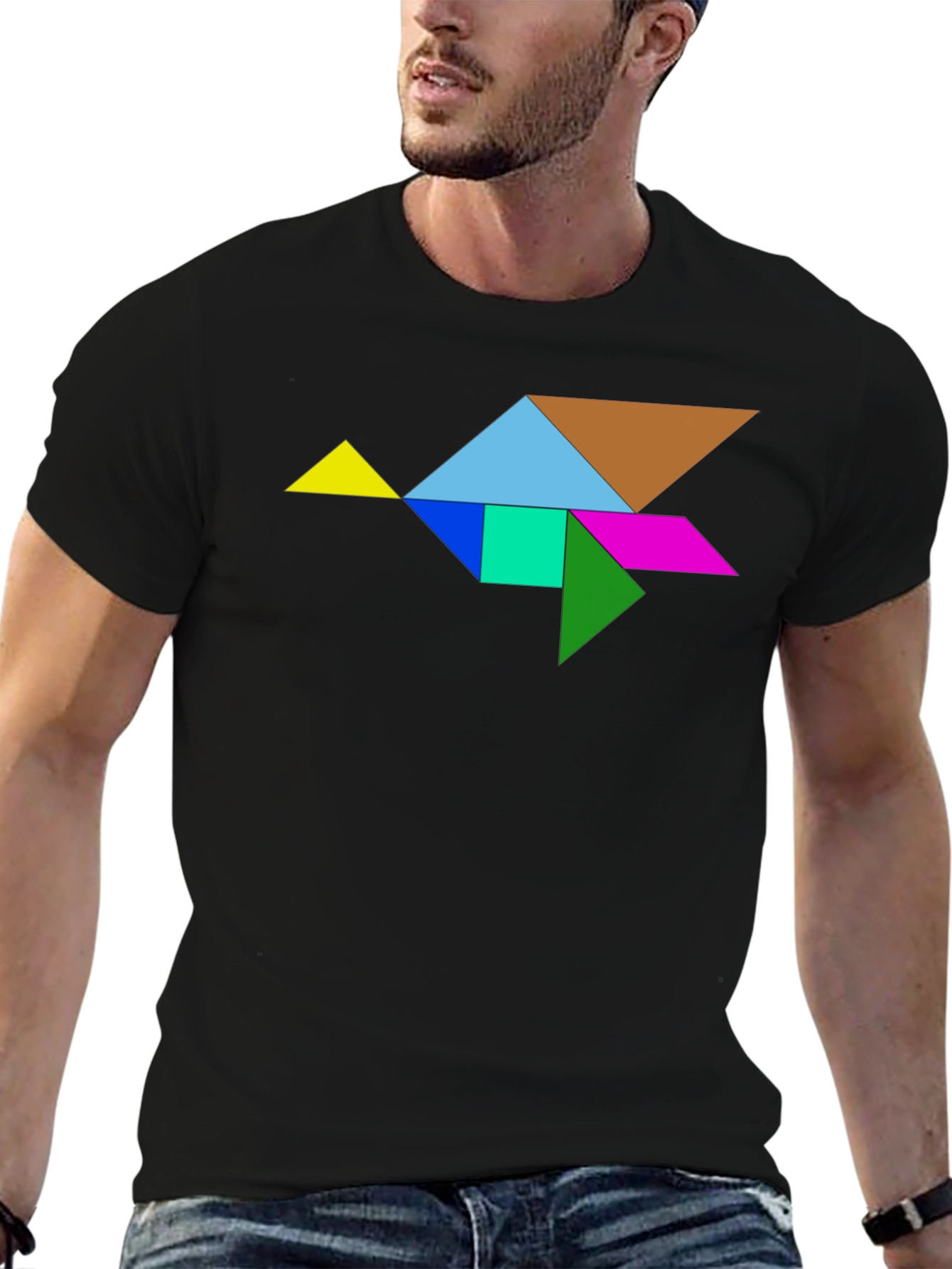 Tangram Bird Graphic Tee - Unique Design