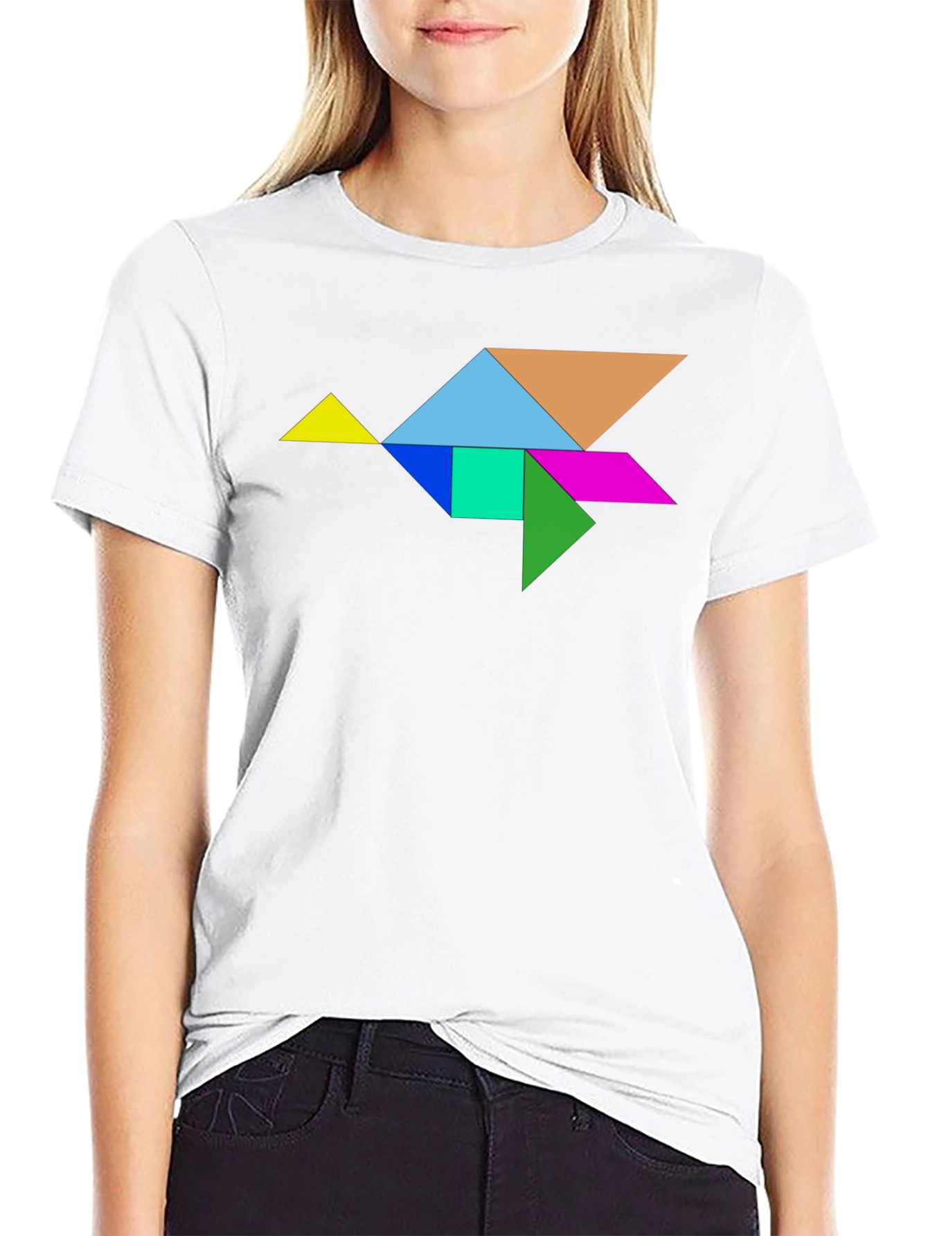 Tangram Bird Graphic Tee - Unique Design