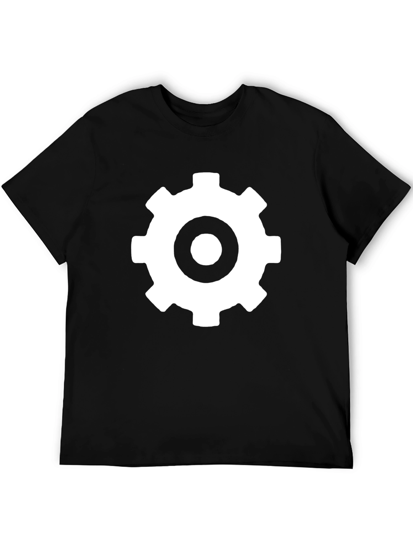 Gear Graphic Black Tee - Modern Casual Style