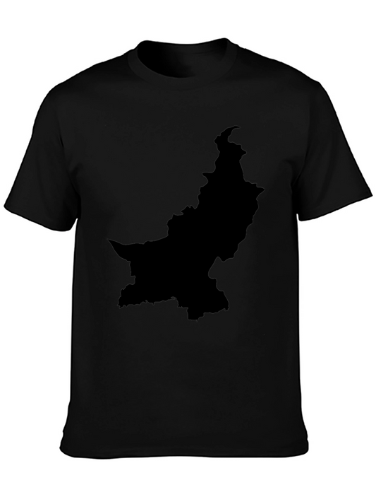 Pakistan Map Graphic Tee - Black Cotton T-Shirt