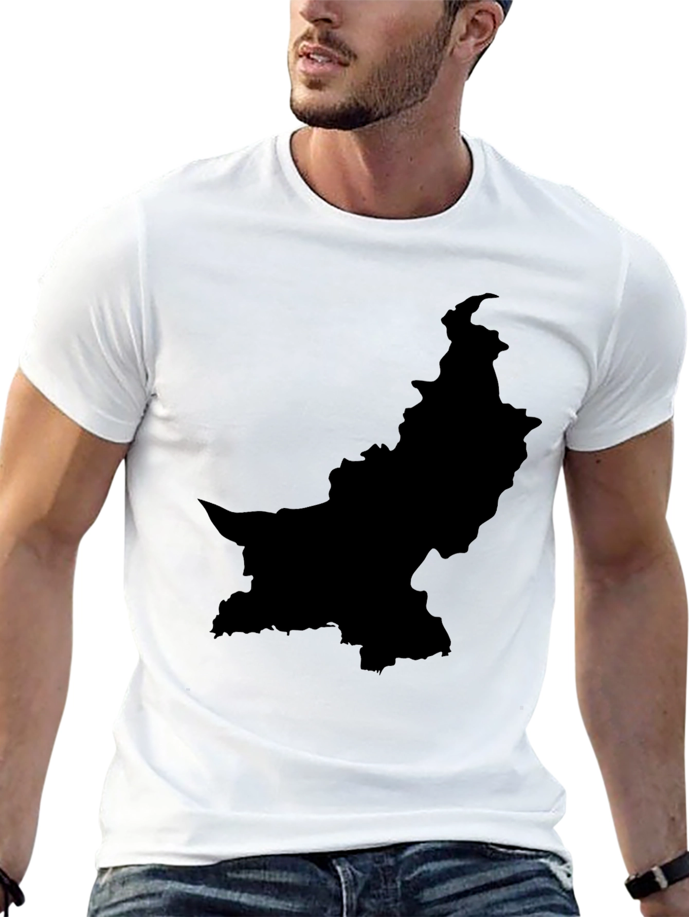 Pakistan Map Graphic Tee - Black Cotton T-Shirt