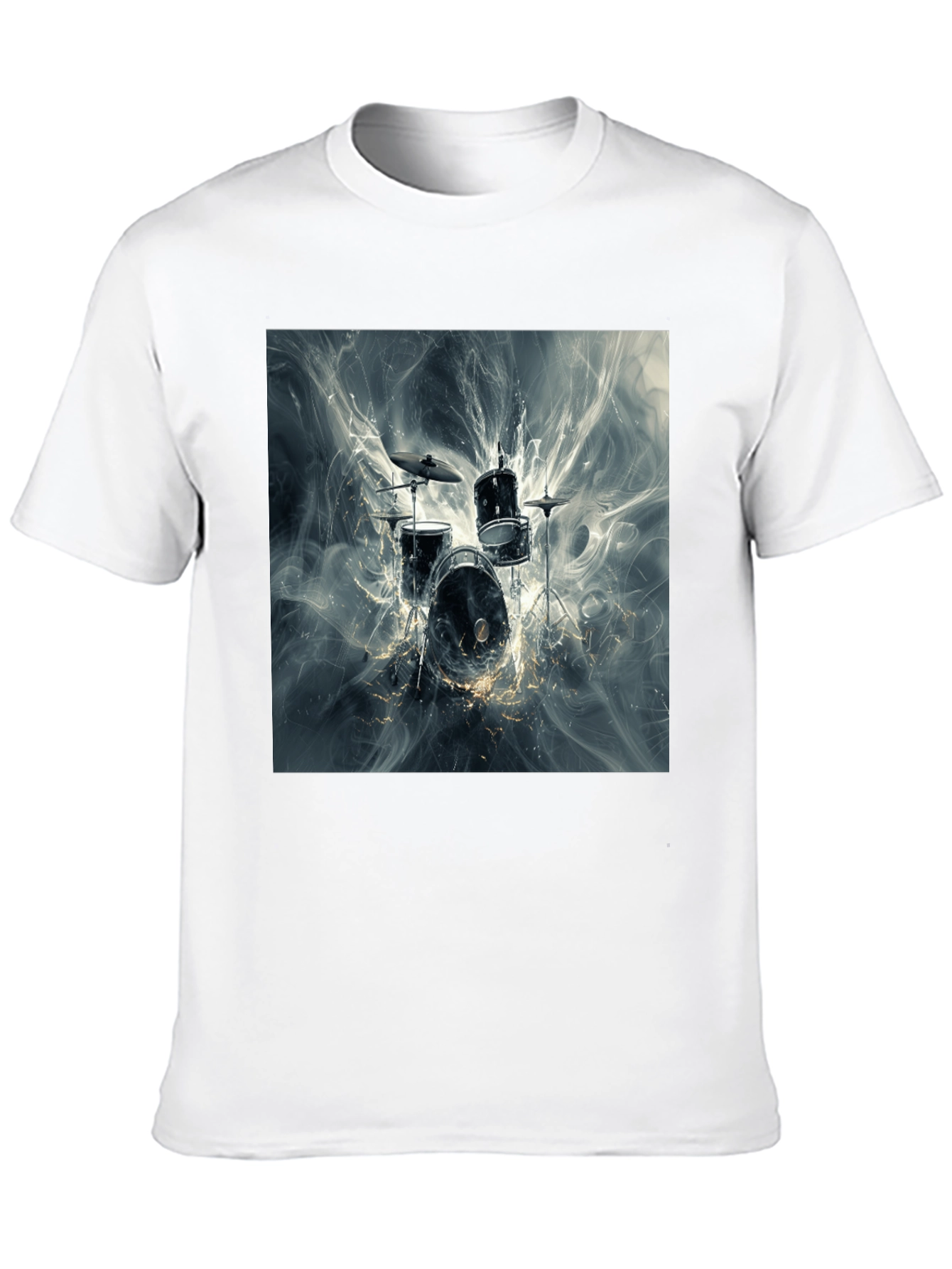 Drum Kit Graphic Print Black T-Shirt