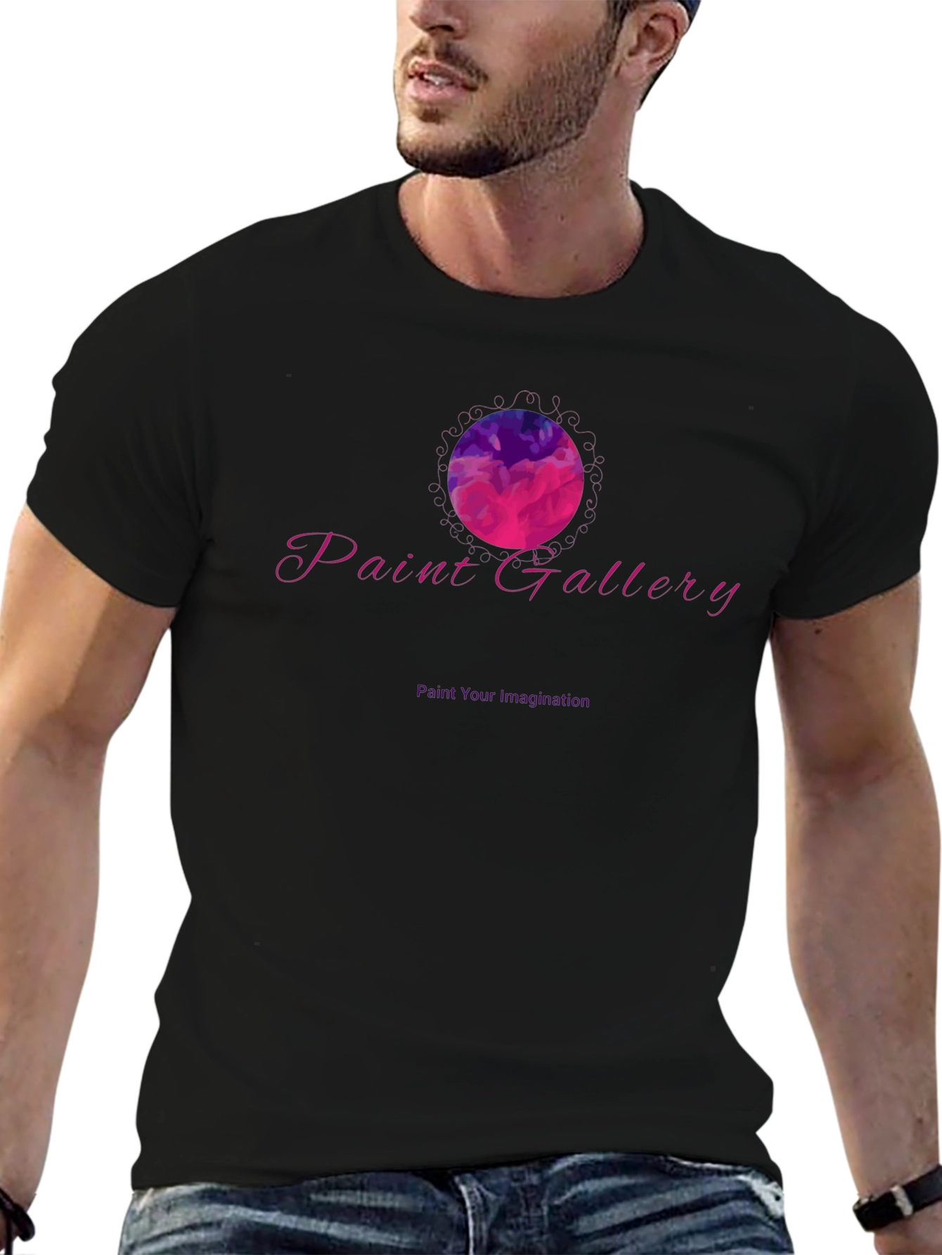 Paint Gallery Artistic Black T-Shirt