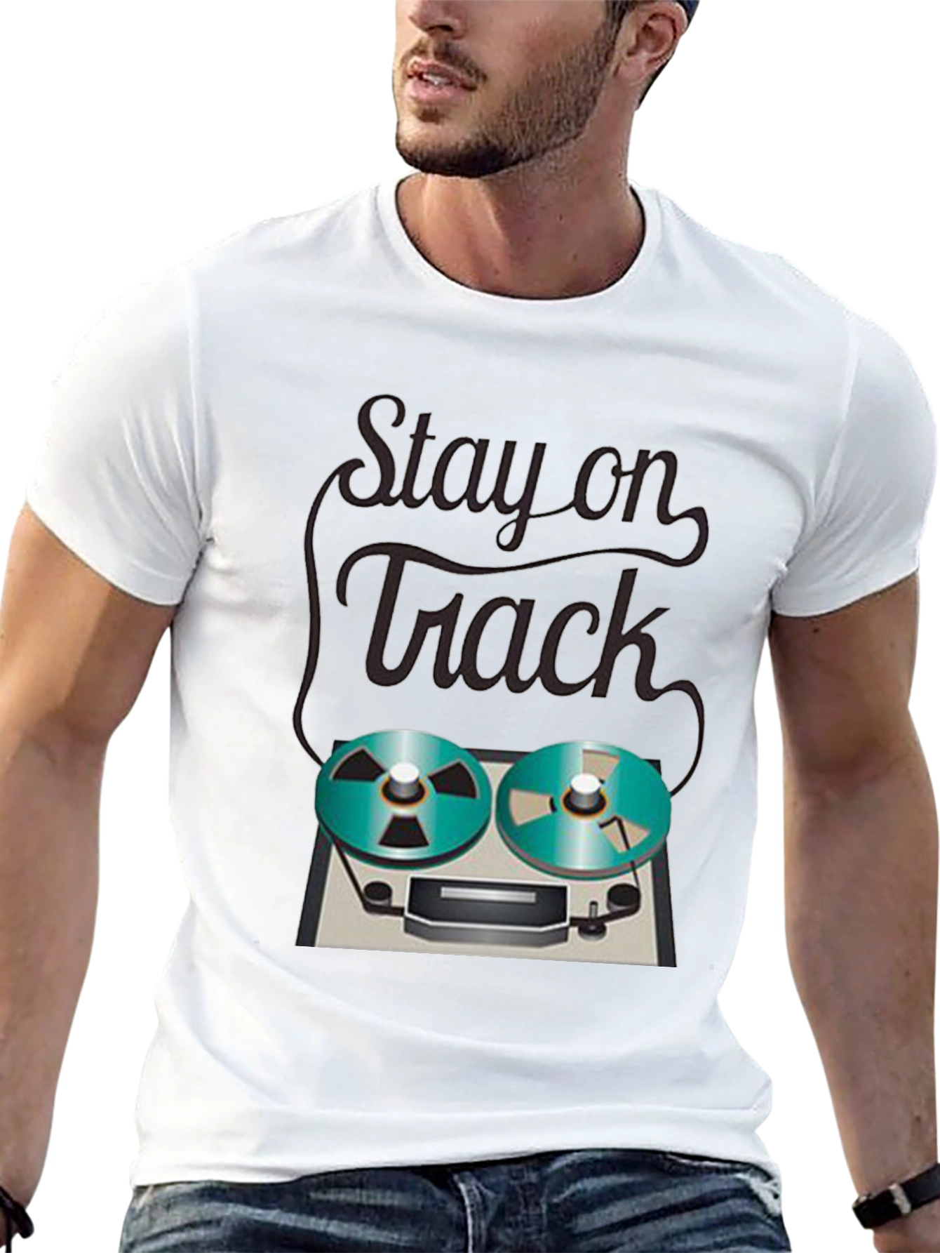 Stay on Track Reel-to-Reel Graphic Tee