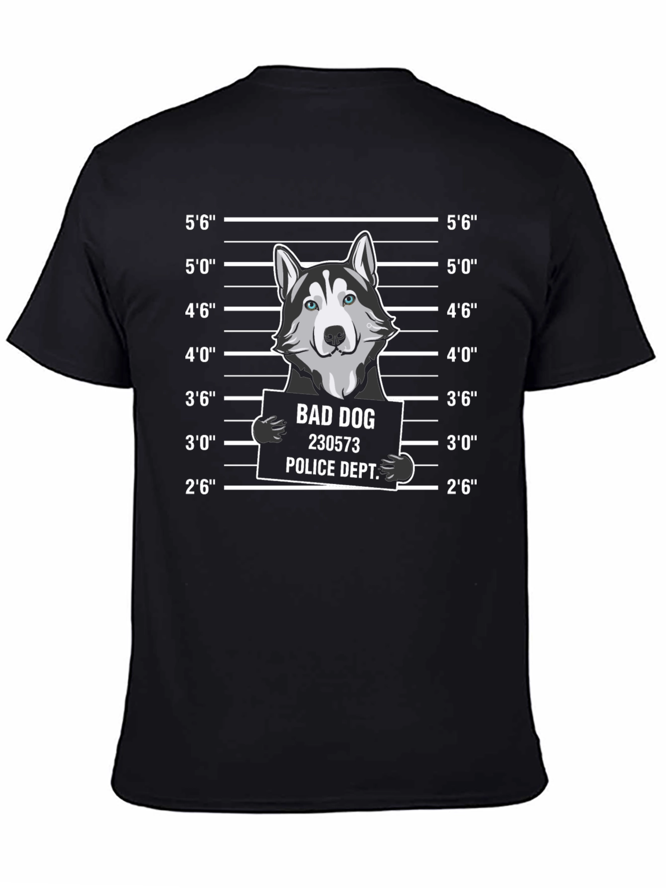 Funny Bad Dog Mugshot Graphic T-Shirt