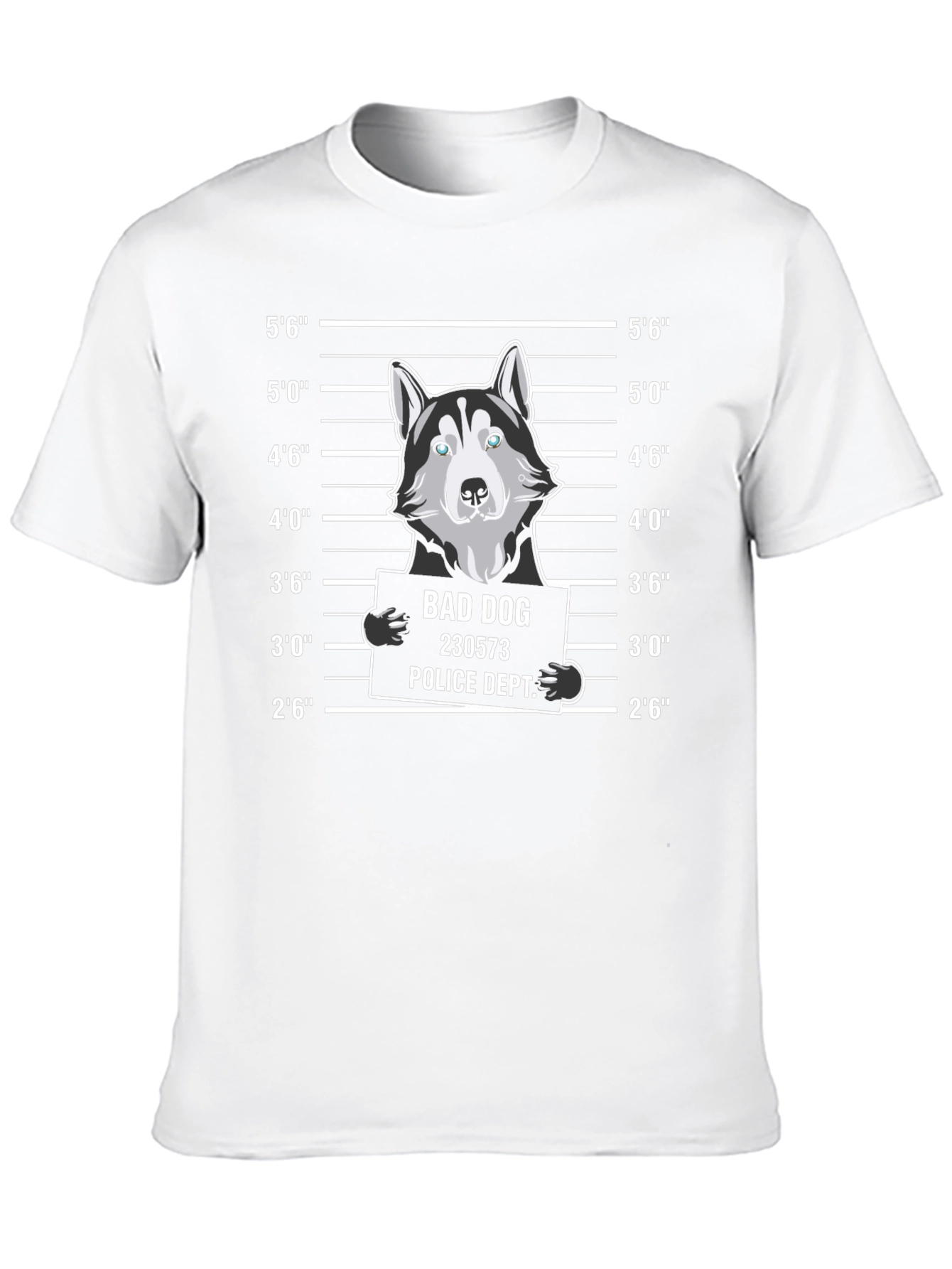 Funny Bad Dog Mugshot Graphic T-Shirt