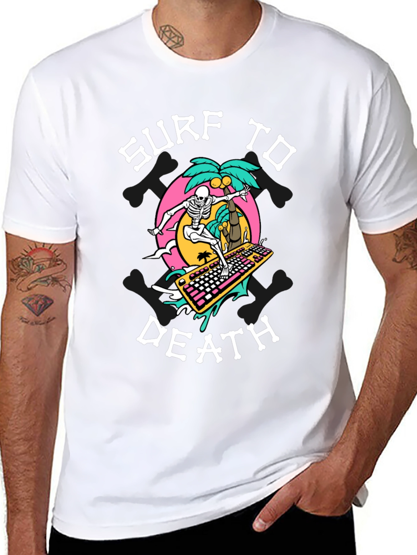 Surf to Death Graphic T-Shirt - Black