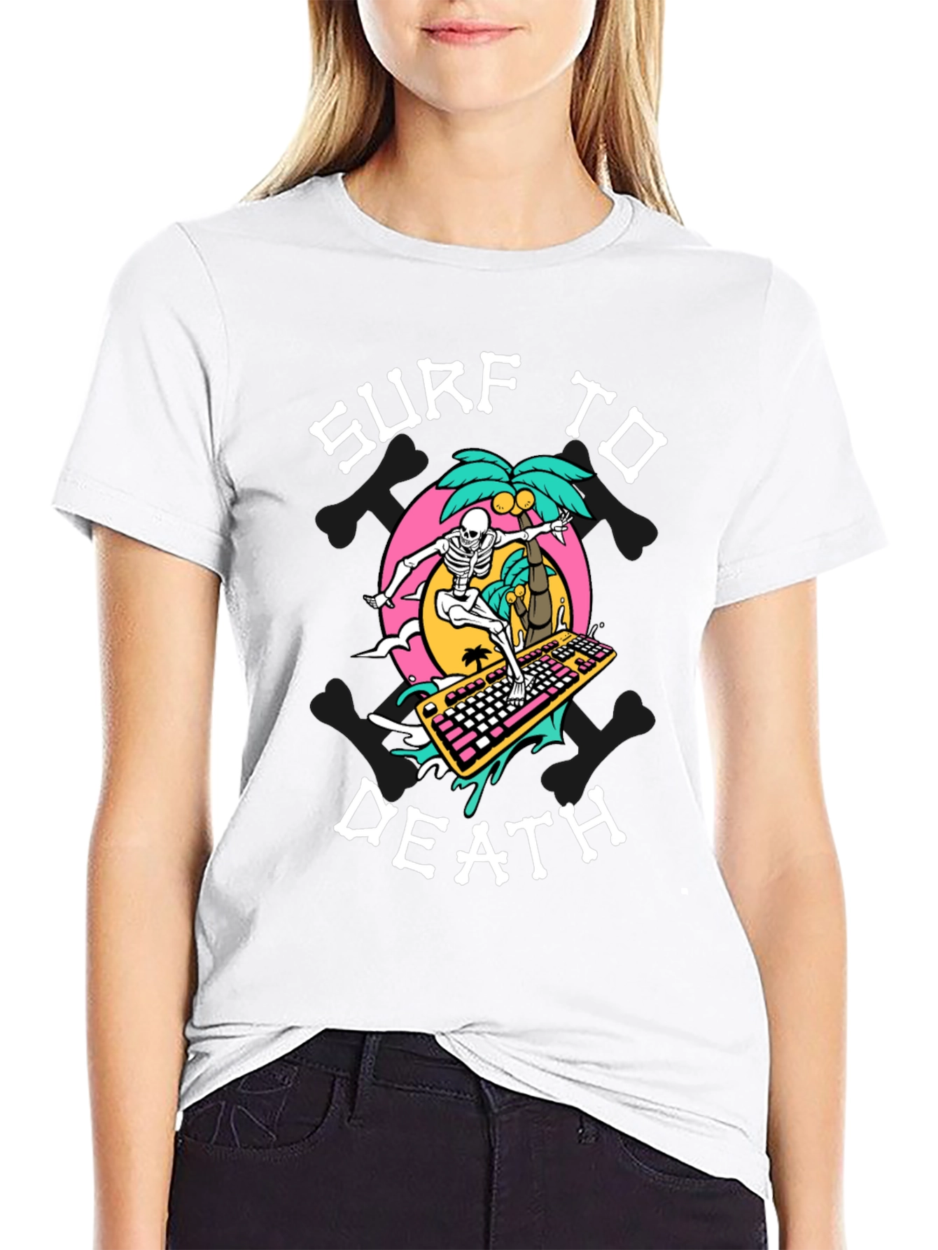 Surf to Death Graphic T-Shirt - Black
