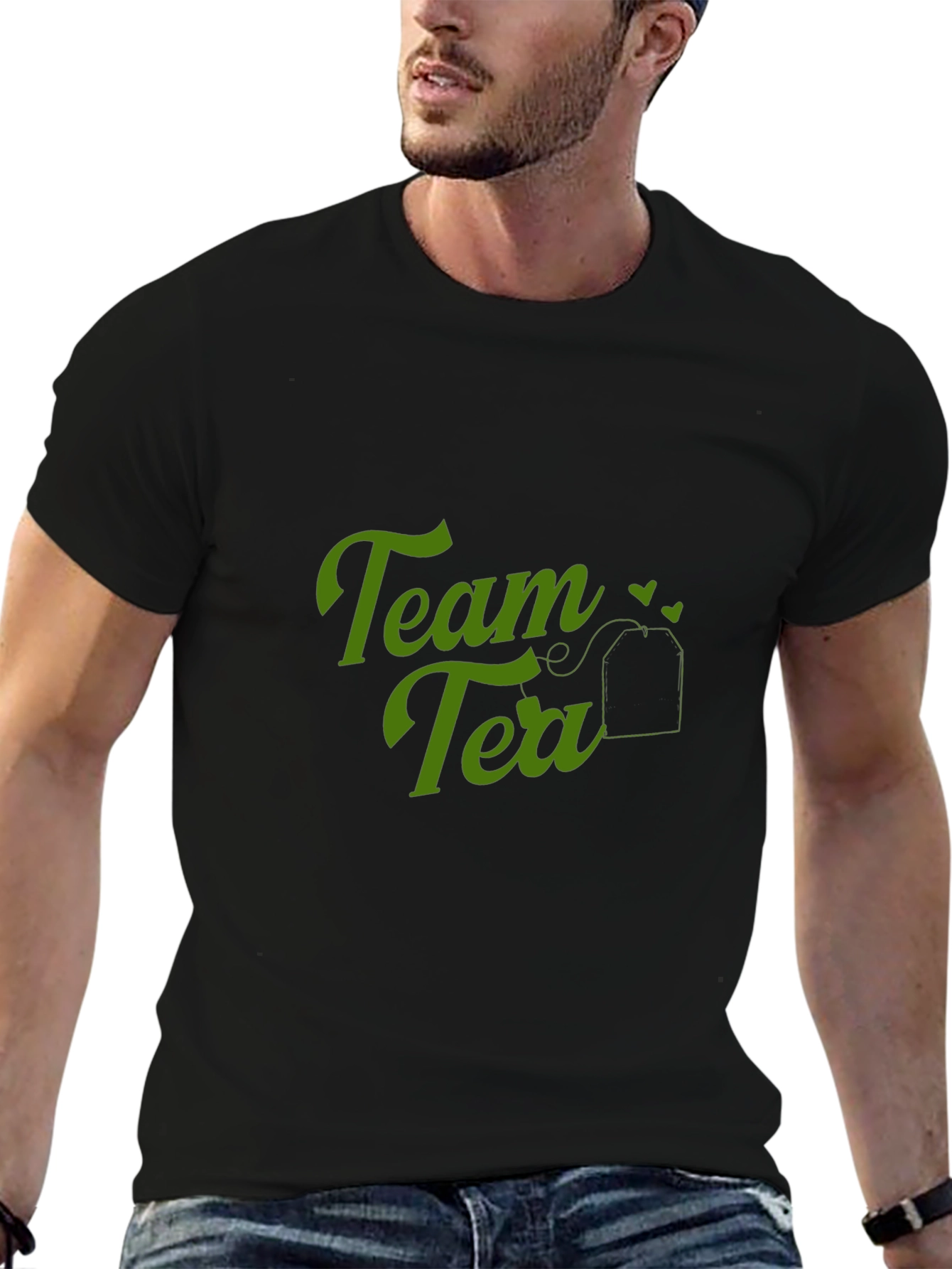 Team Tea T-Shirt - Black Crew Neck Soft Tee