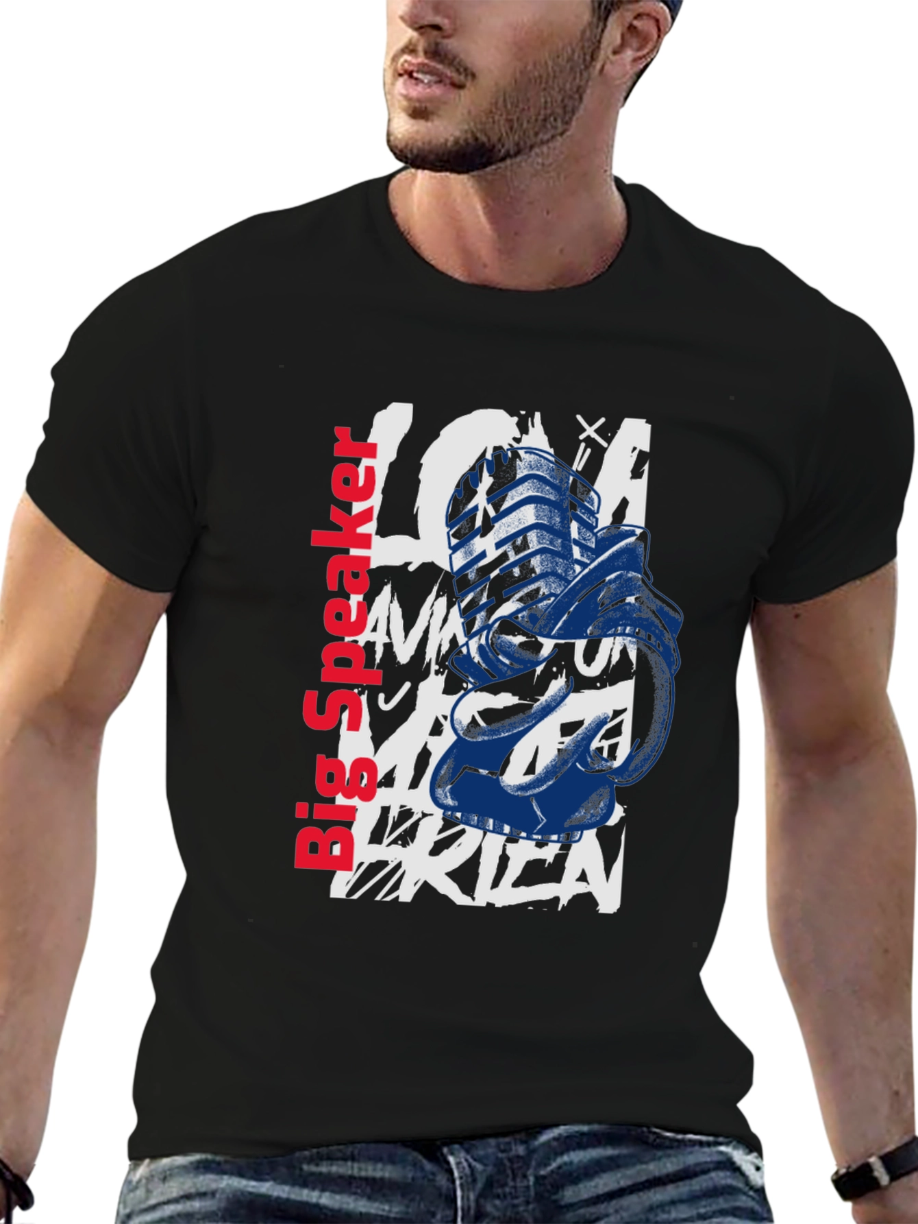 Big Speaker Graphic Print T-Shirt