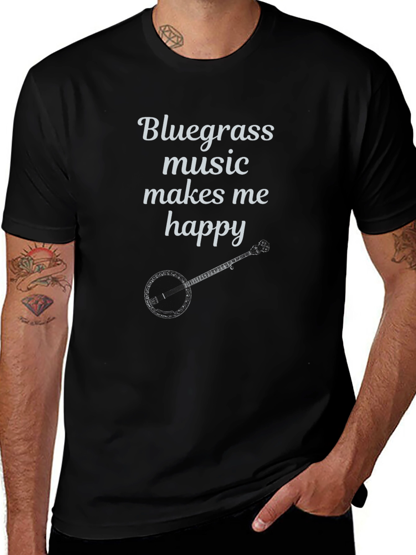 Bluegrass Music T-Shirt Banjo Makes Me Happy