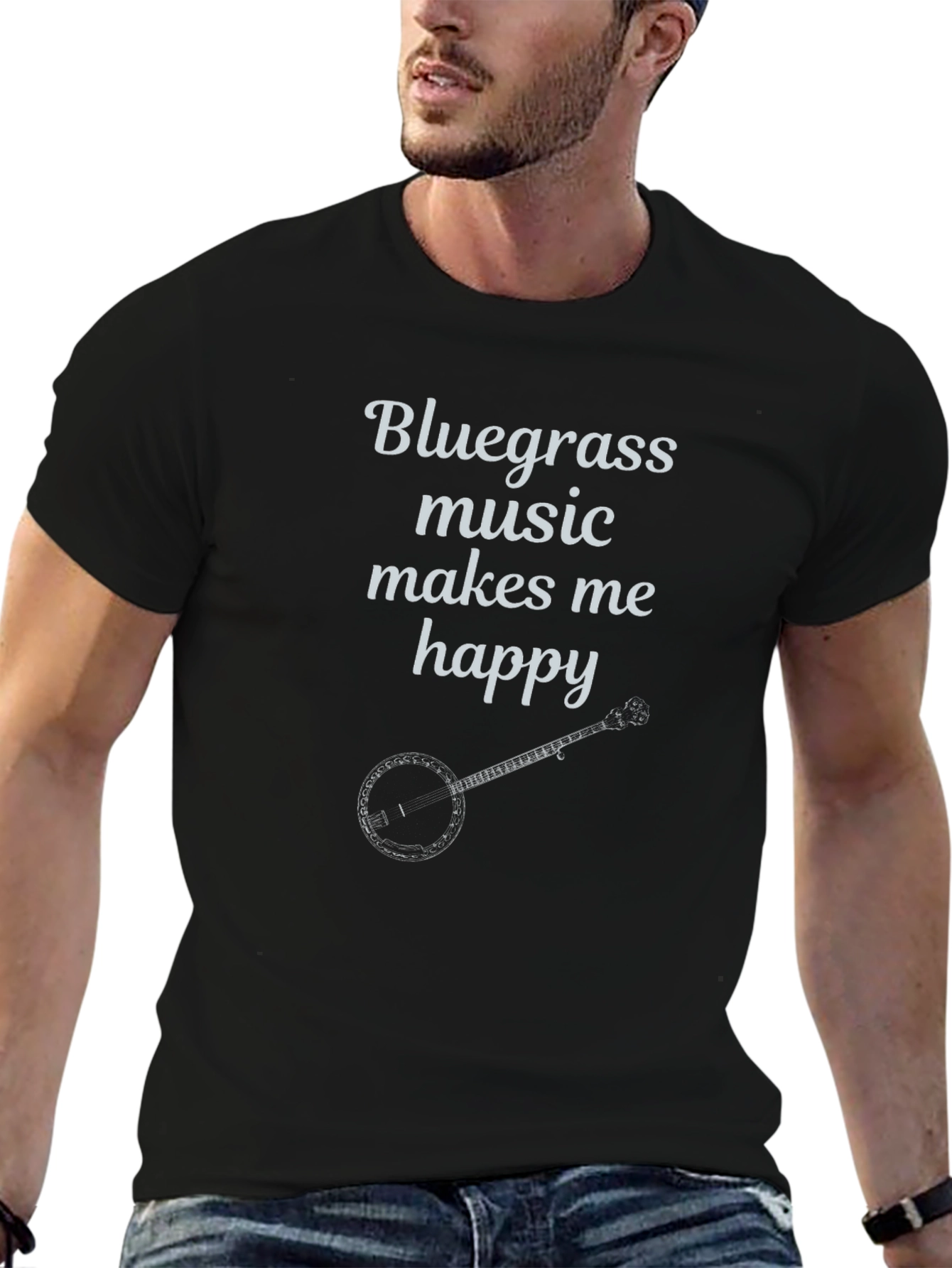 Bluegrass Music T-Shirt Banjo Makes Me Happy