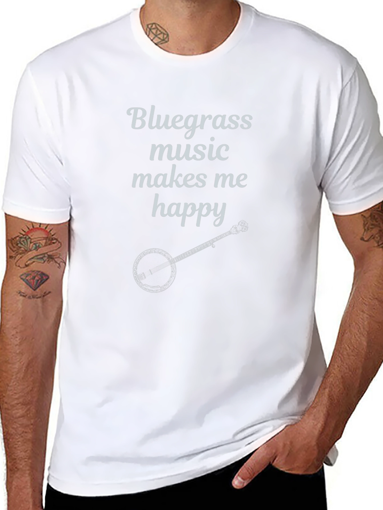 Bluegrass Music T-Shirt Banjo Makes Me Happy