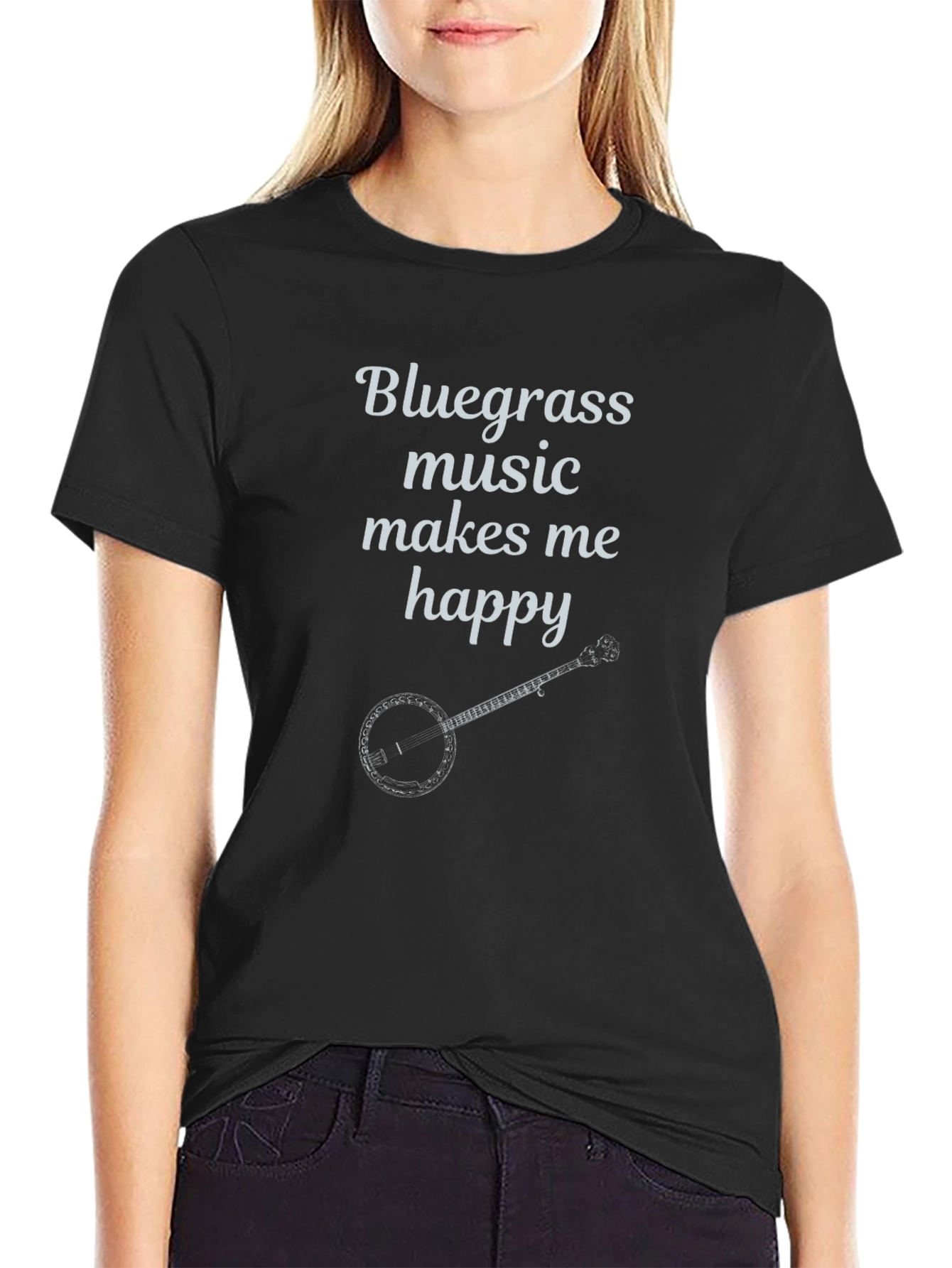 Bluegrass Music T-Shirt Banjo Makes Me Happy