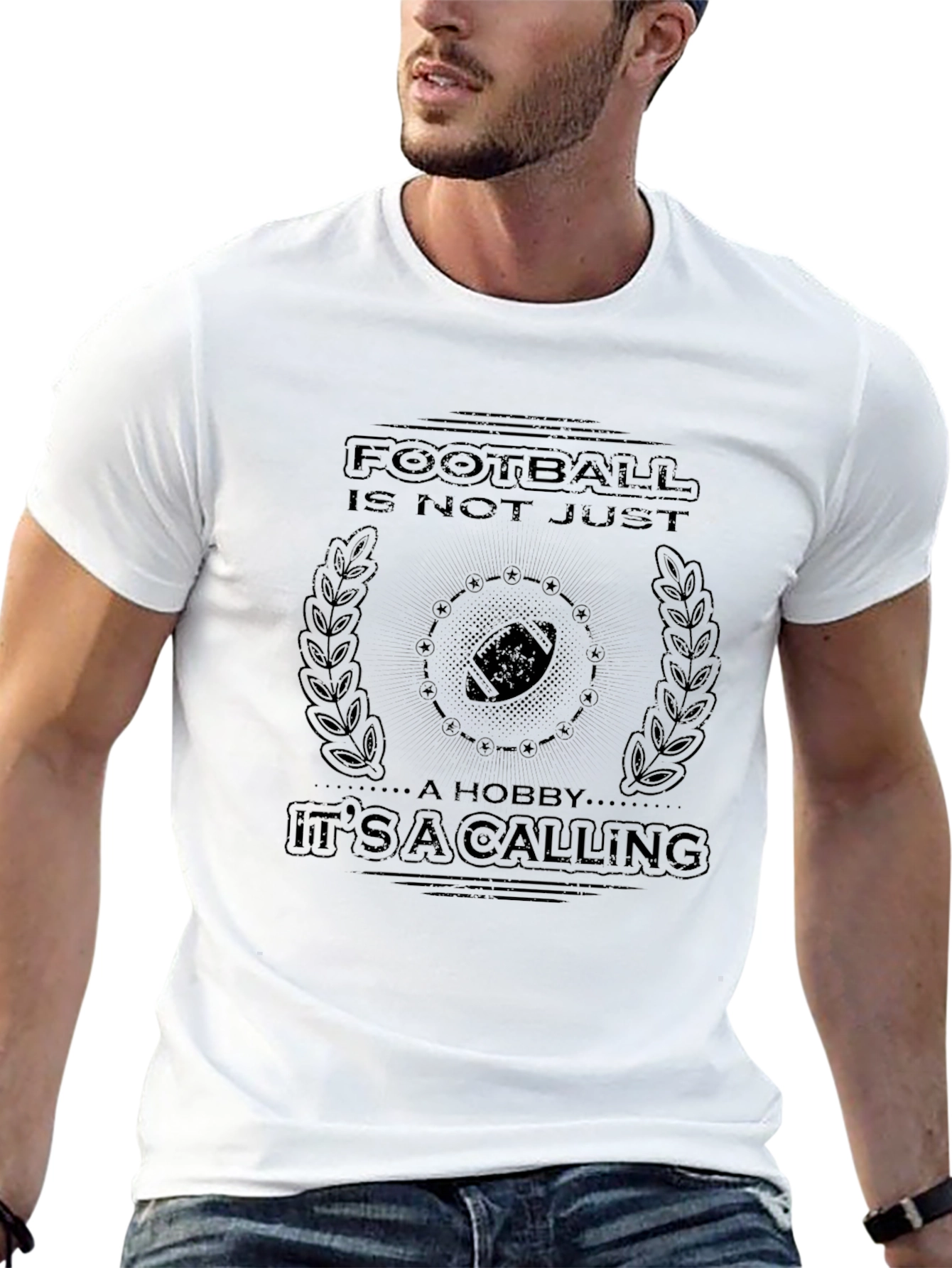 Football Calling Black T-Shirt