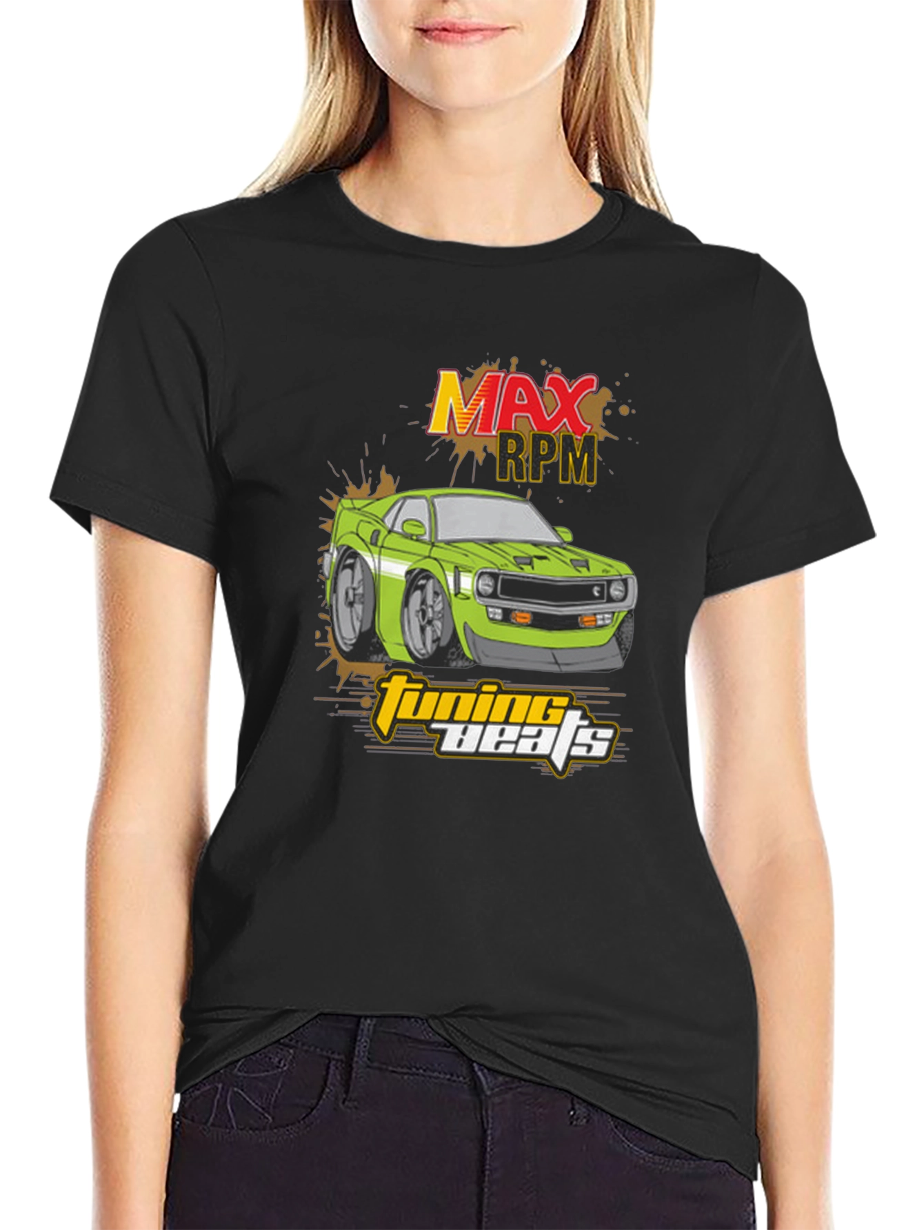 Max RPM Tuning Beats Black Graphic T-Shirt