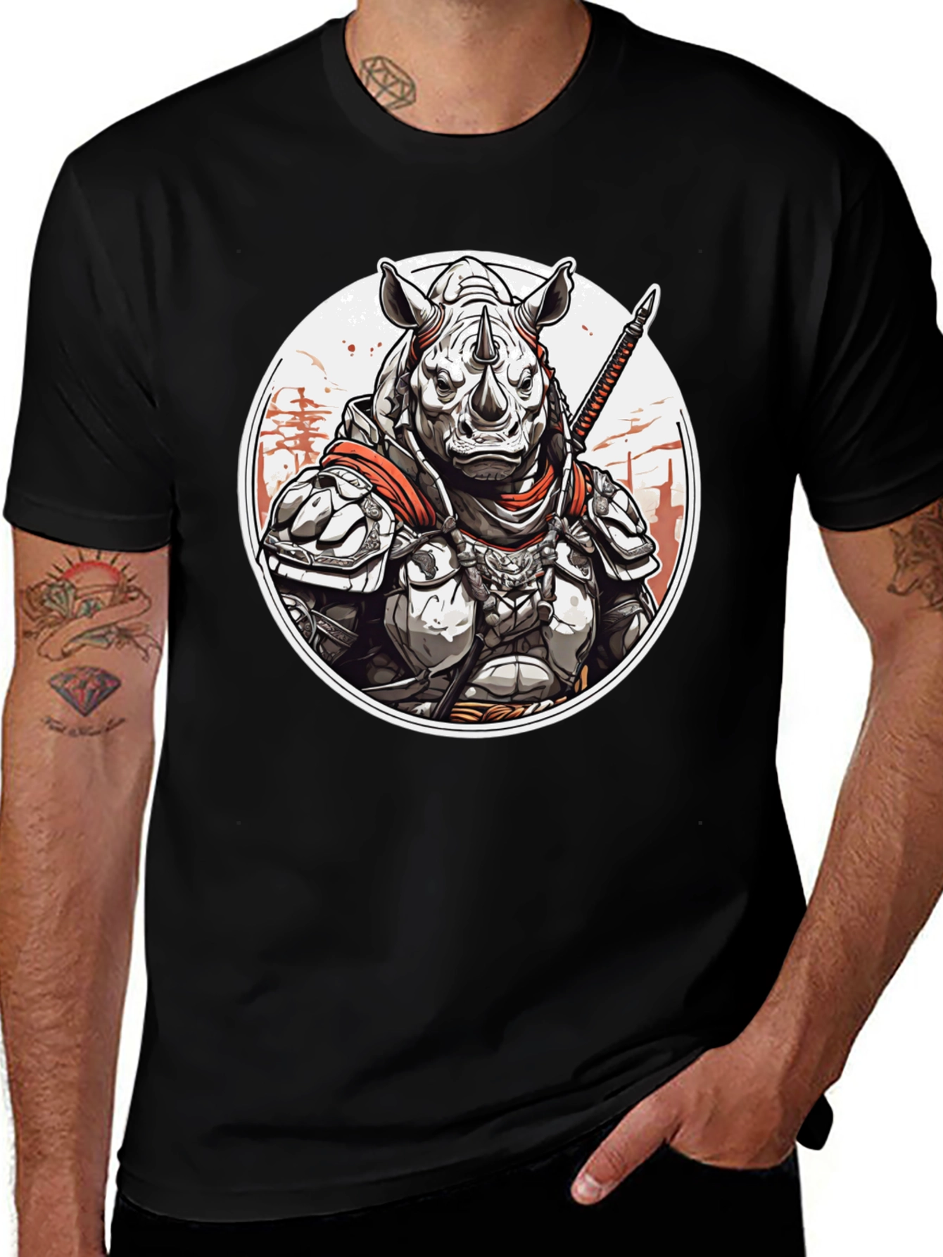 Armored Rhino Warrior Graphic Tee