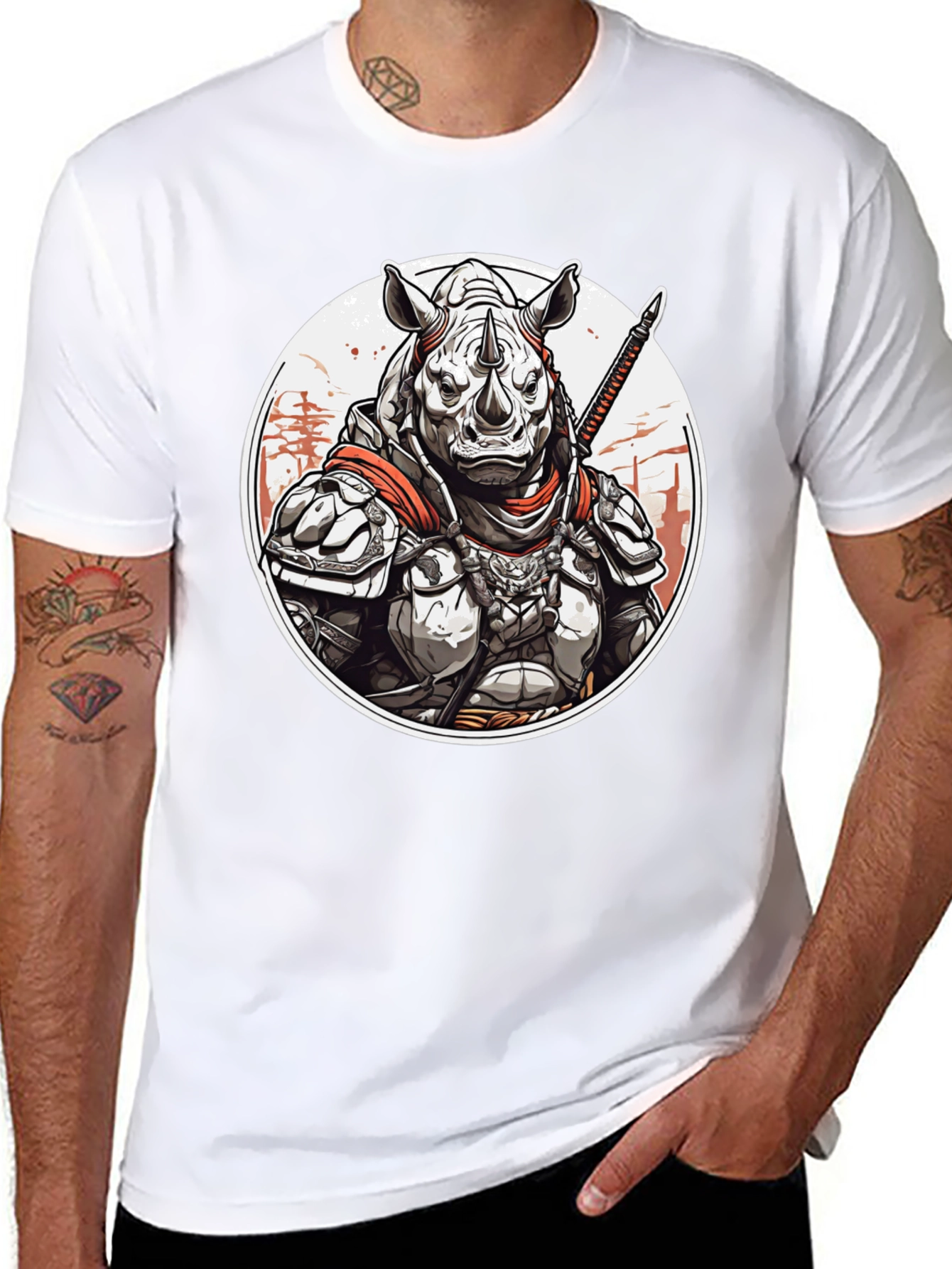 Armored Rhino Warrior Graphic Tee