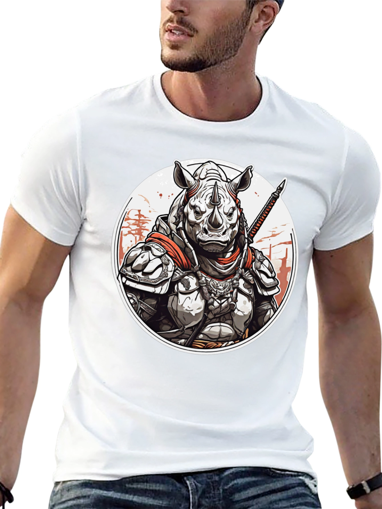 Armored Rhino Warrior Graphic Tee
