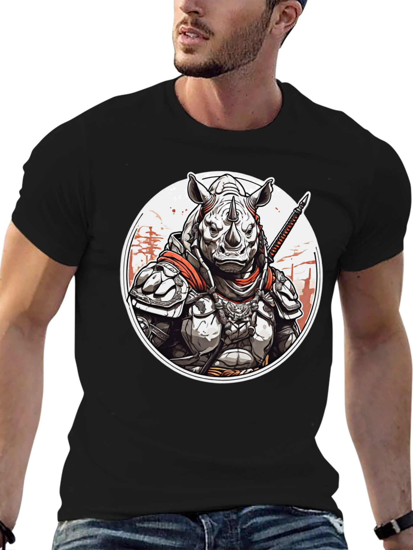 Armored Rhino Warrior Graphic Tee