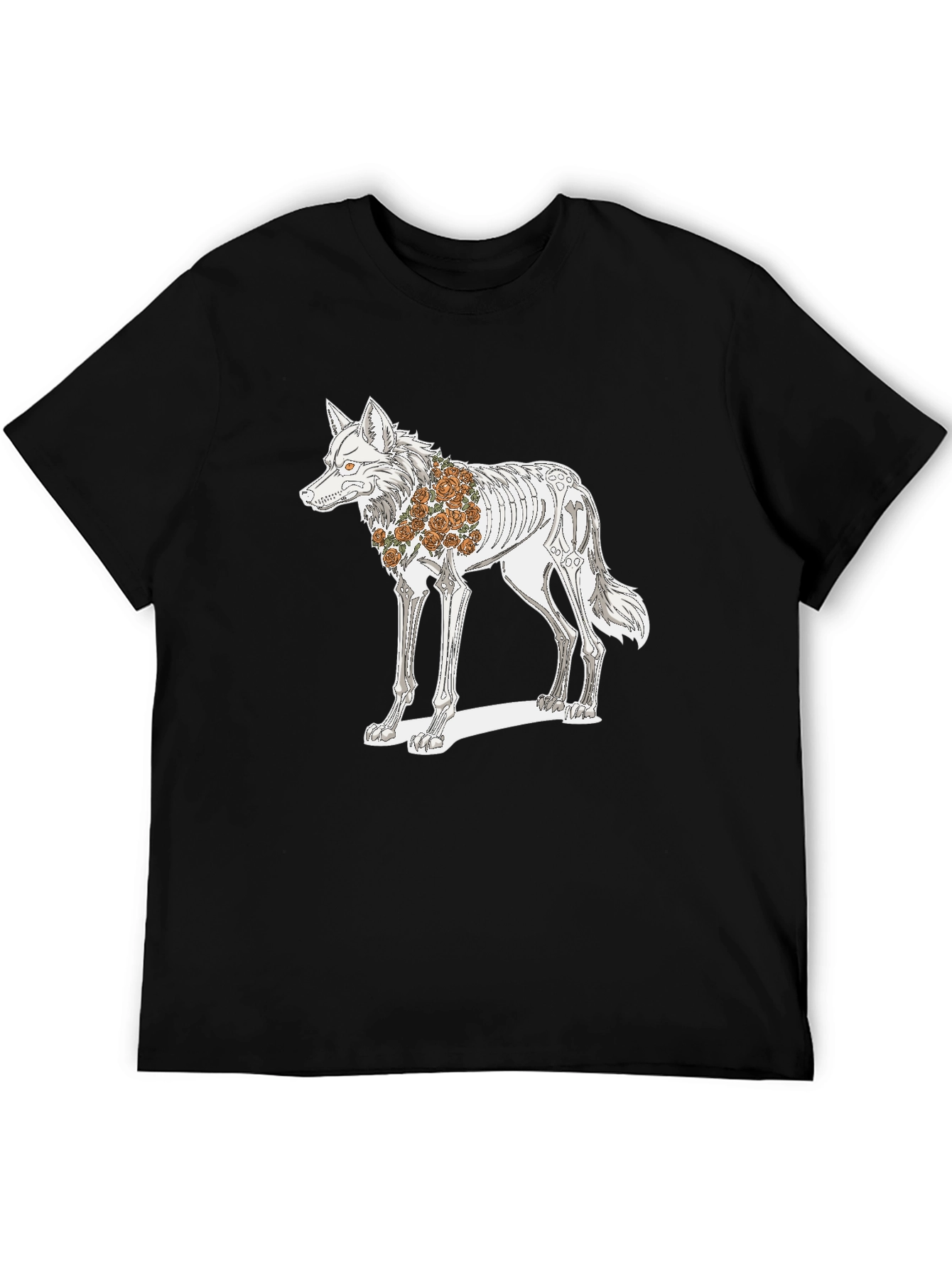 Day of the Dead Wolf Skeleton Graphic Tee
