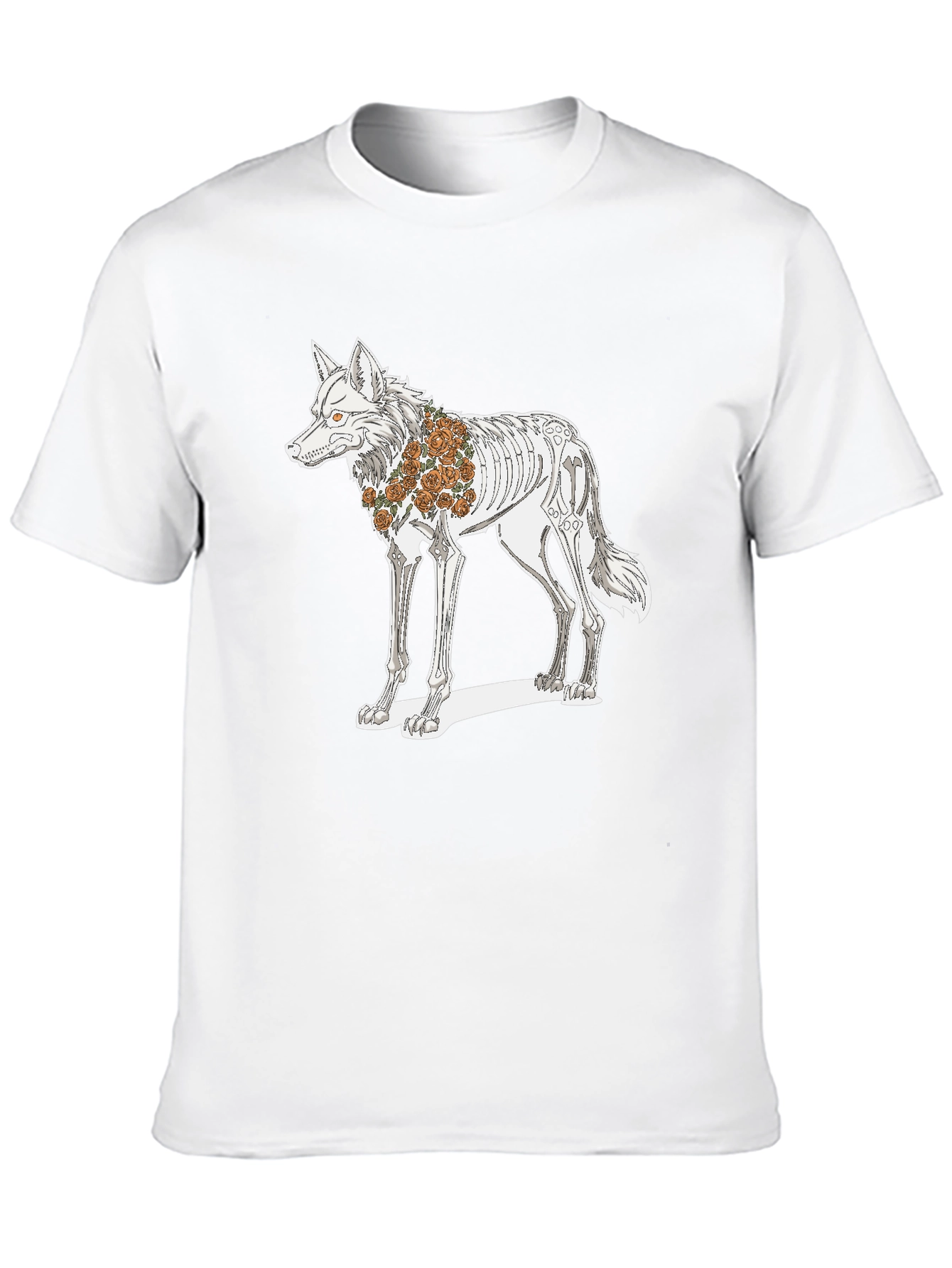 Day of the Dead Wolf Skeleton Graphic Tee