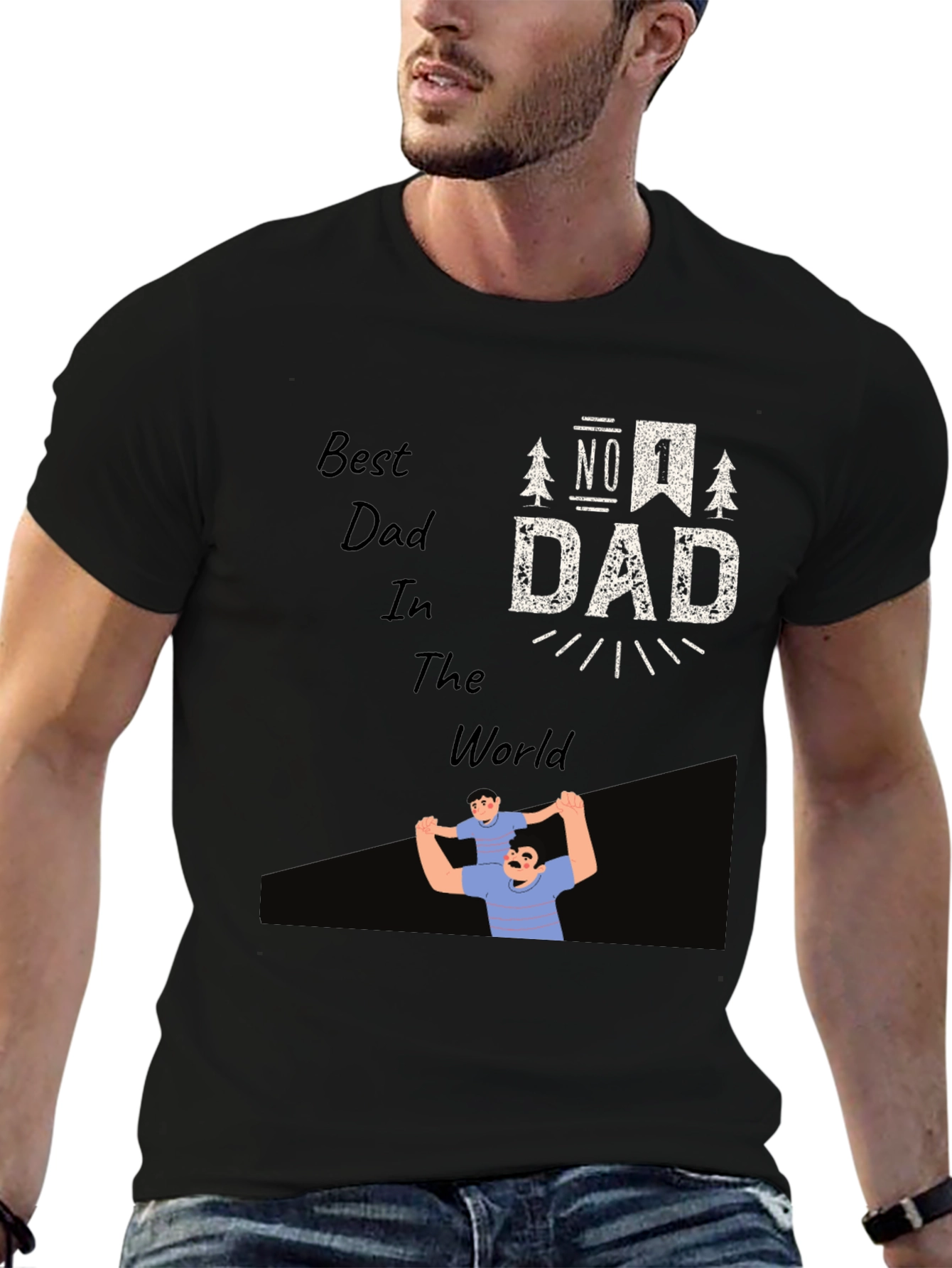 Best Dad In The World Black T-Shirt