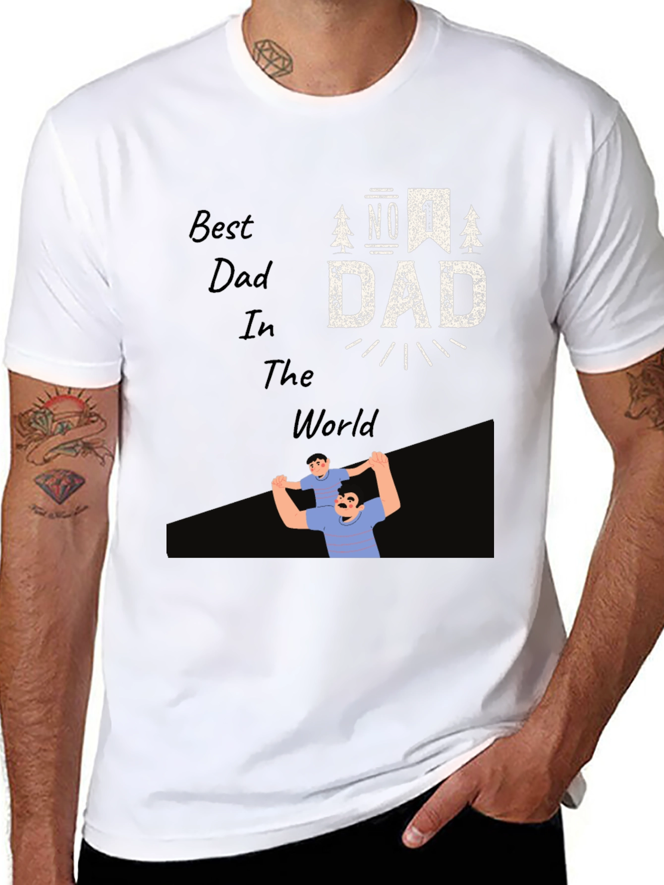 Best Dad In The World Black T-Shirt