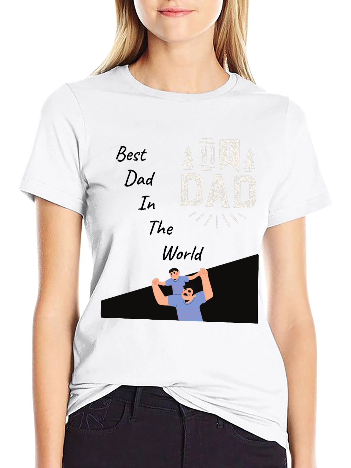 Best Dad In The World Black T-Shirt