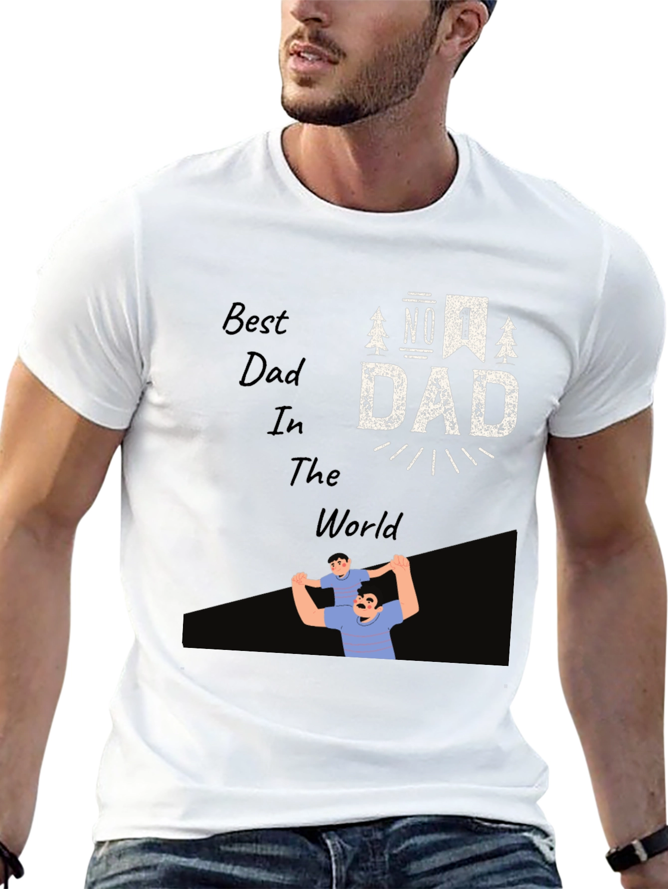 Best Dad In The World Black T-Shirt