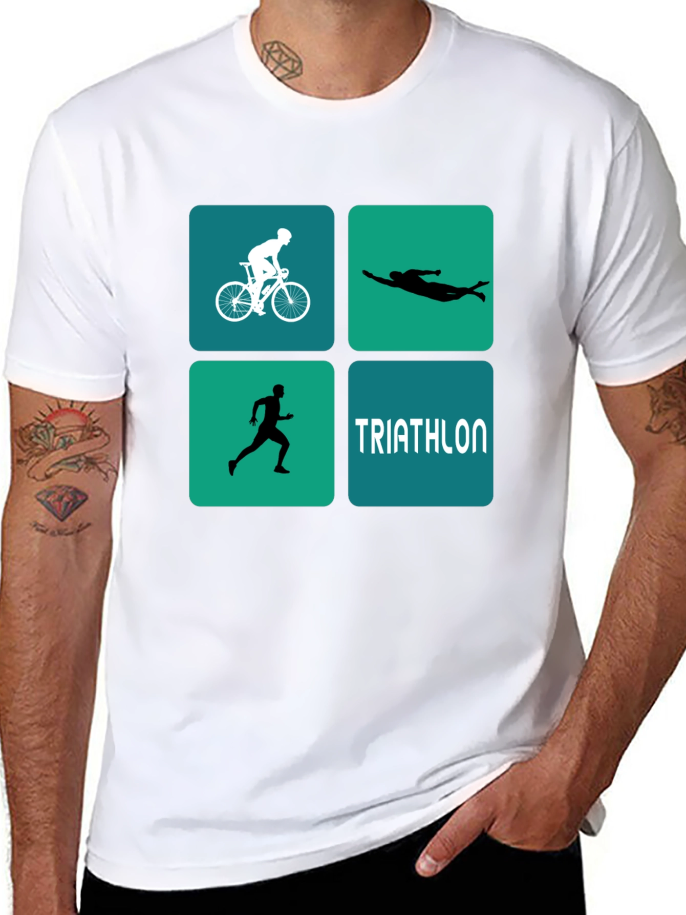 Triathlon Design T-Shirt for Athletes