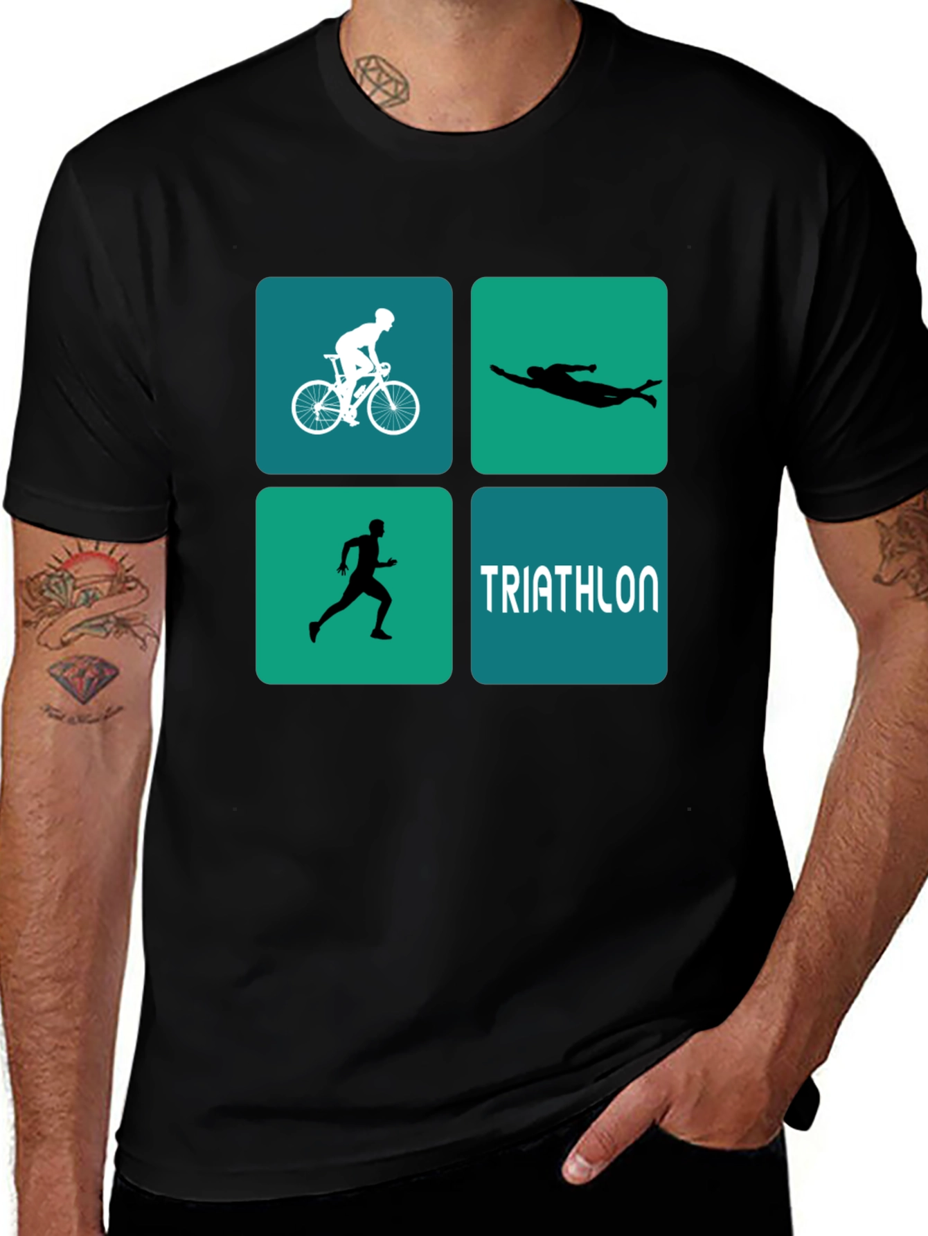 Triathlon Design T-Shirt for Athletes