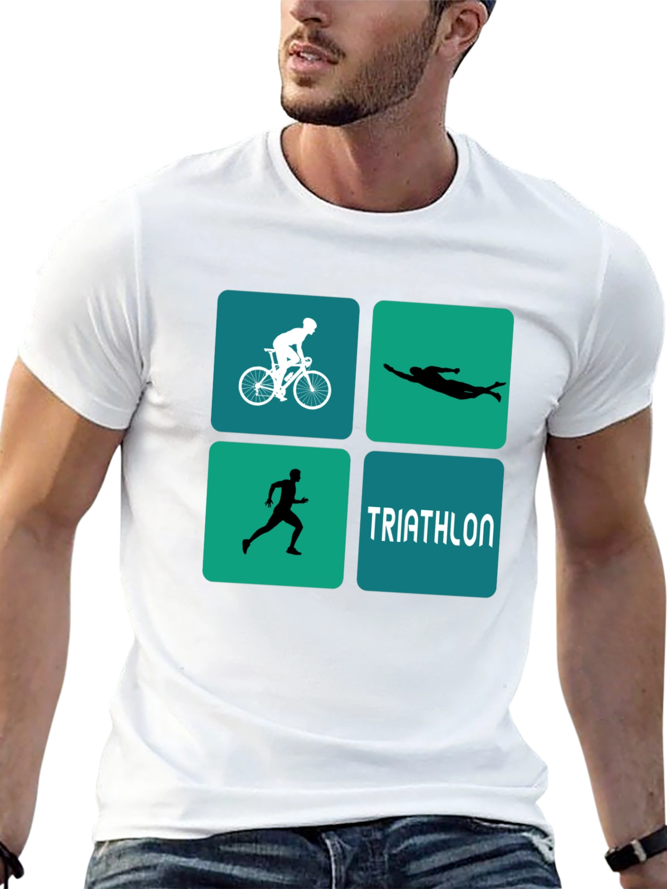 Triathlon Design T-Shirt for Athletes