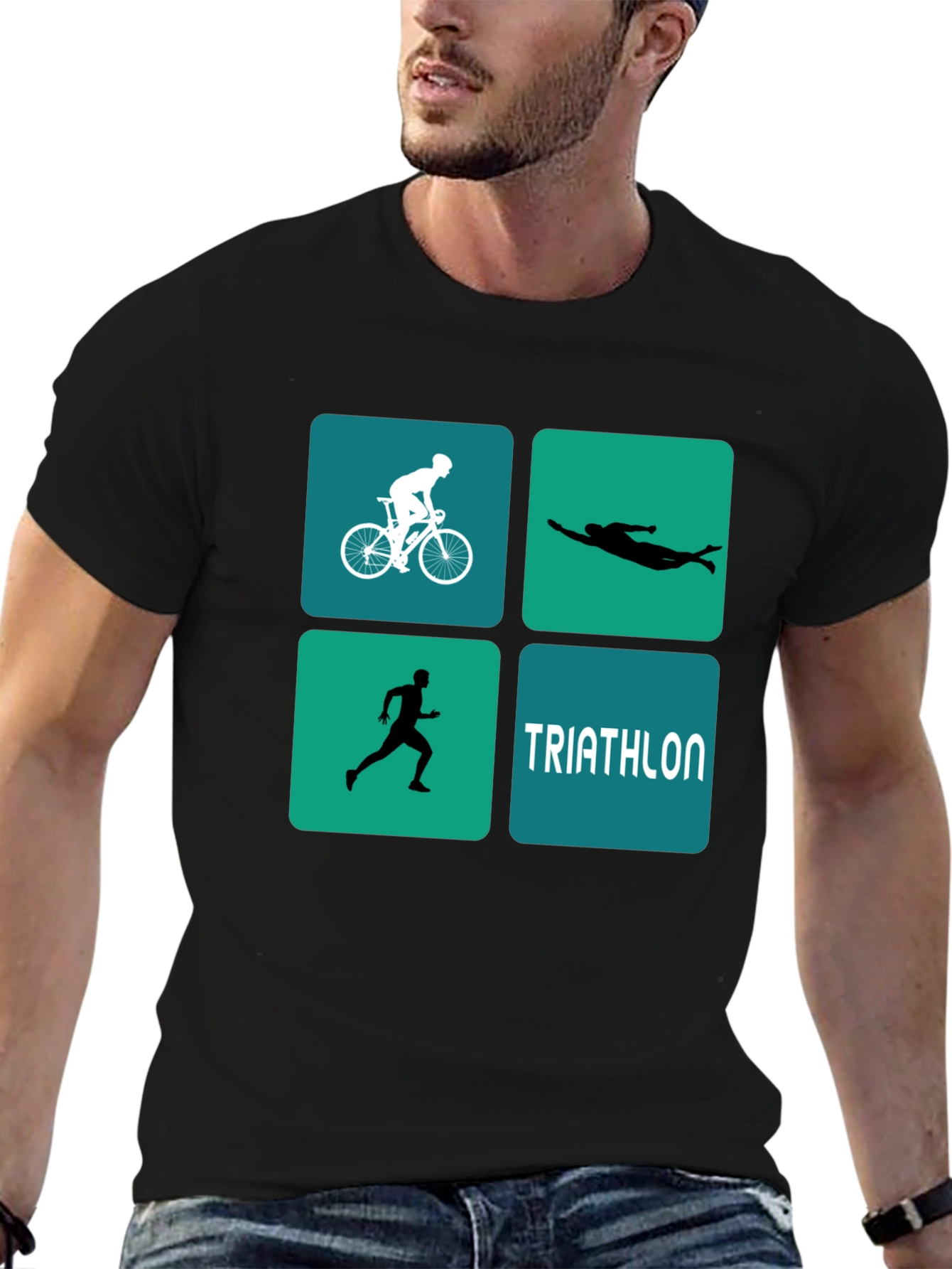 Triathlon Design T-Shirt for Athletes