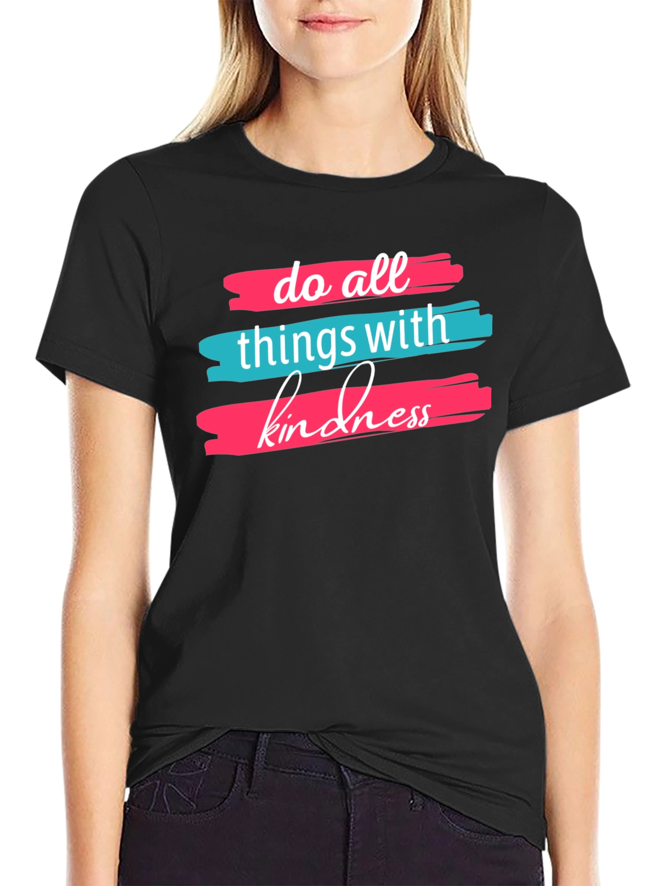 Kindness Graphic Tee -  Comfortable Black T-Shirt