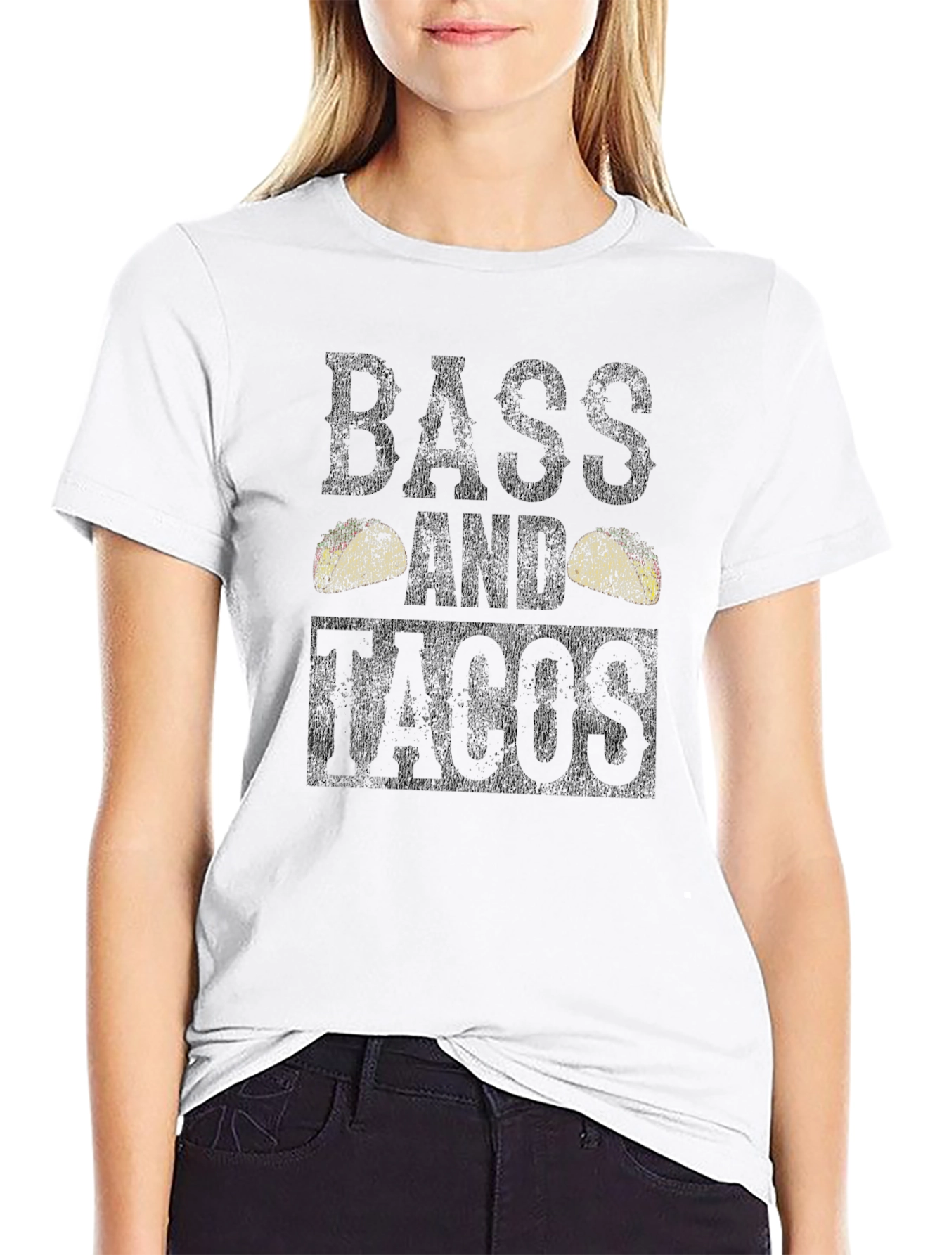 Bass and Tacos Funny Graphic T-Shirt