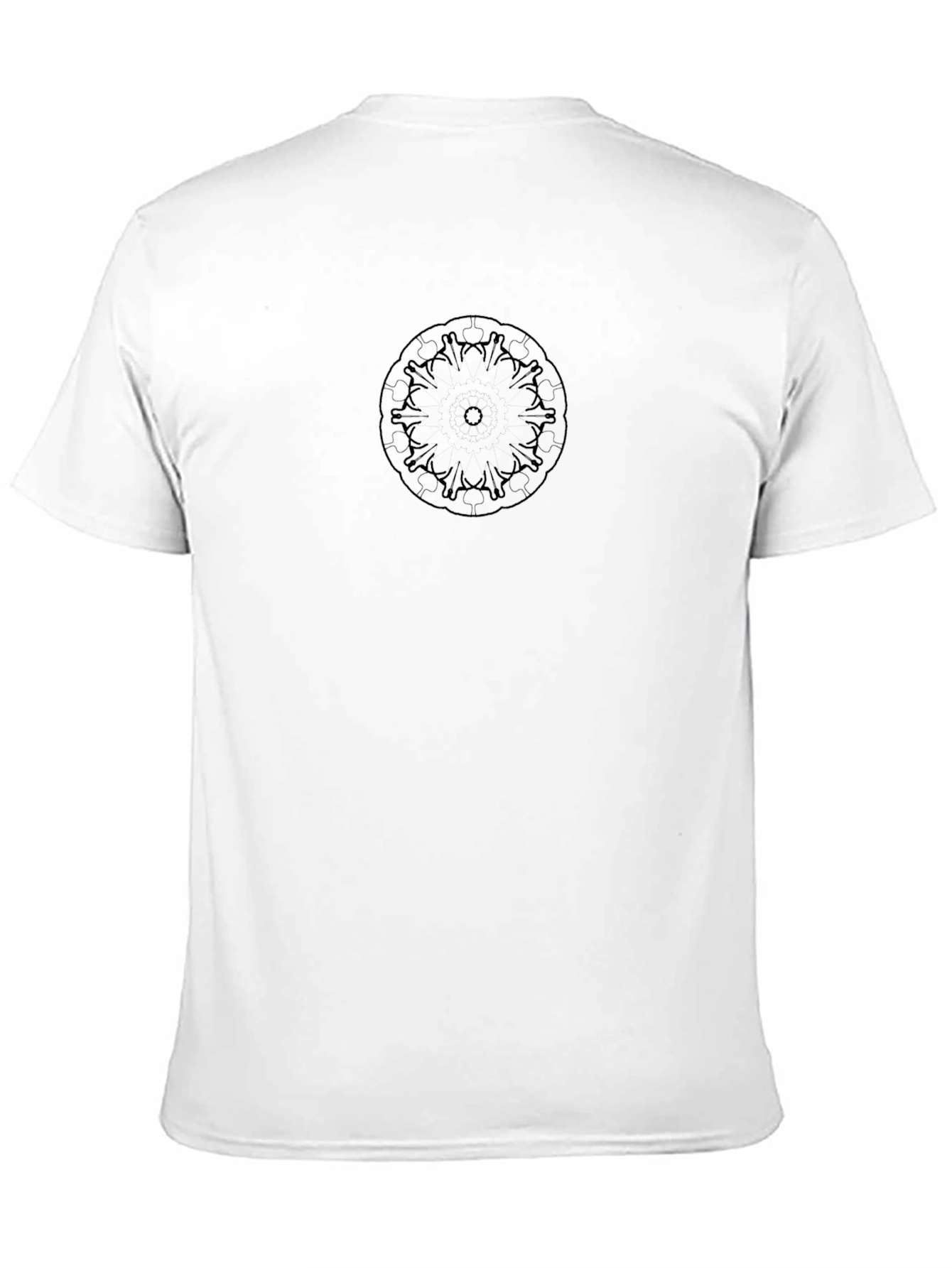 Modern Mandala Print Black Crew Neck T-Shirt