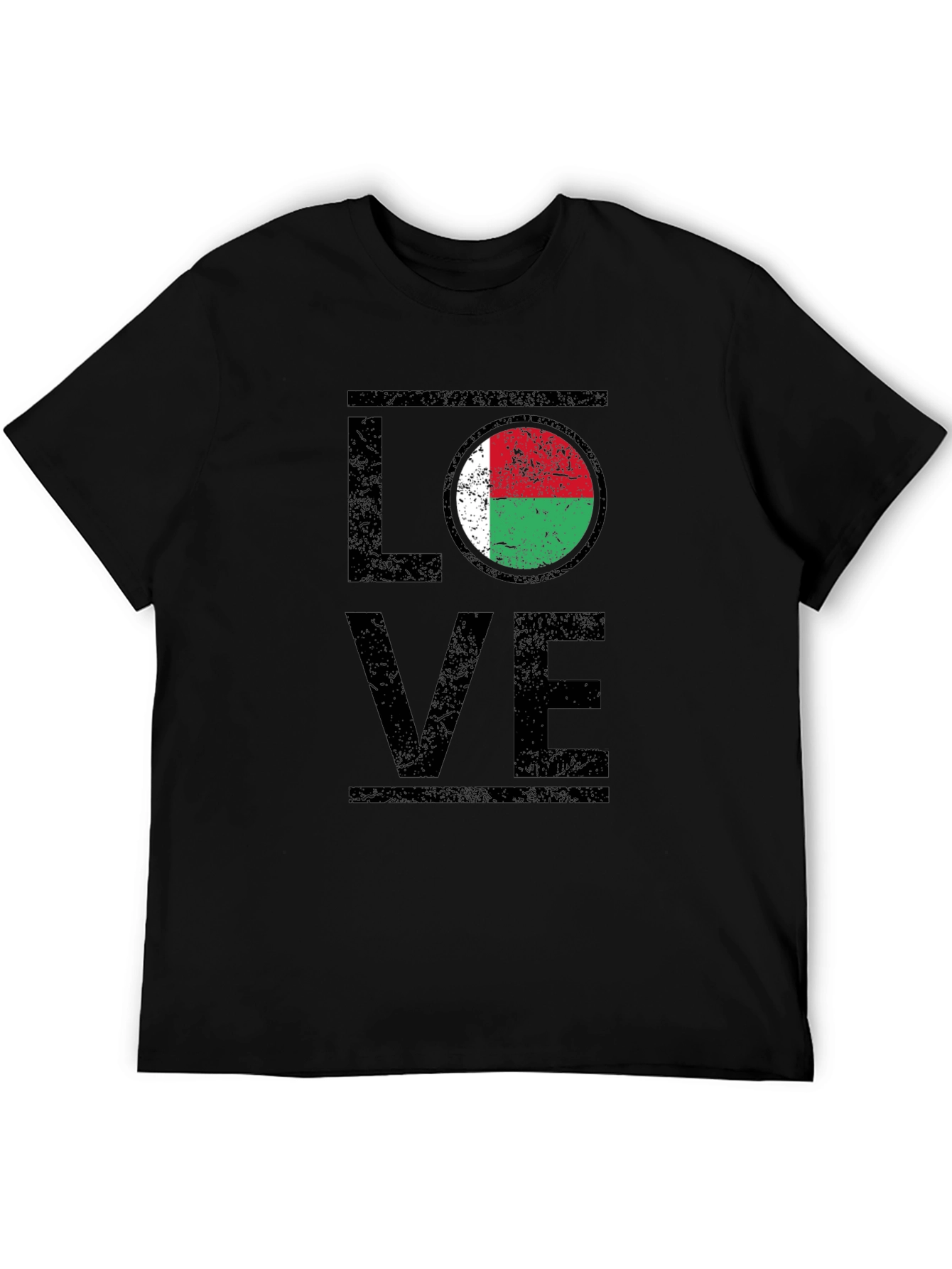 Love Madagascar Flag T-Shirt - Black Cotton Tee
