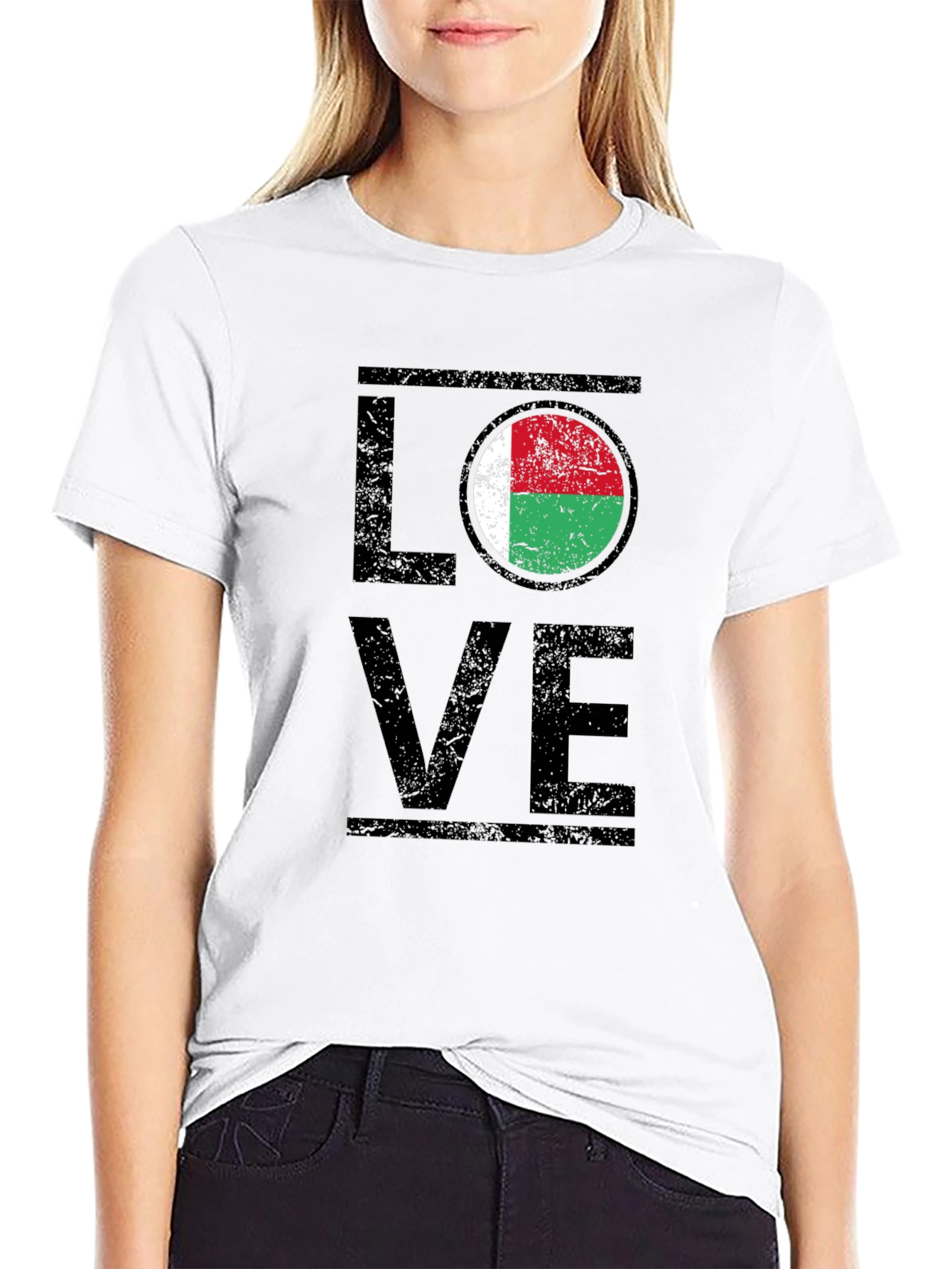 Love Madagascar Flag T-Shirt - Black Cotton Tee