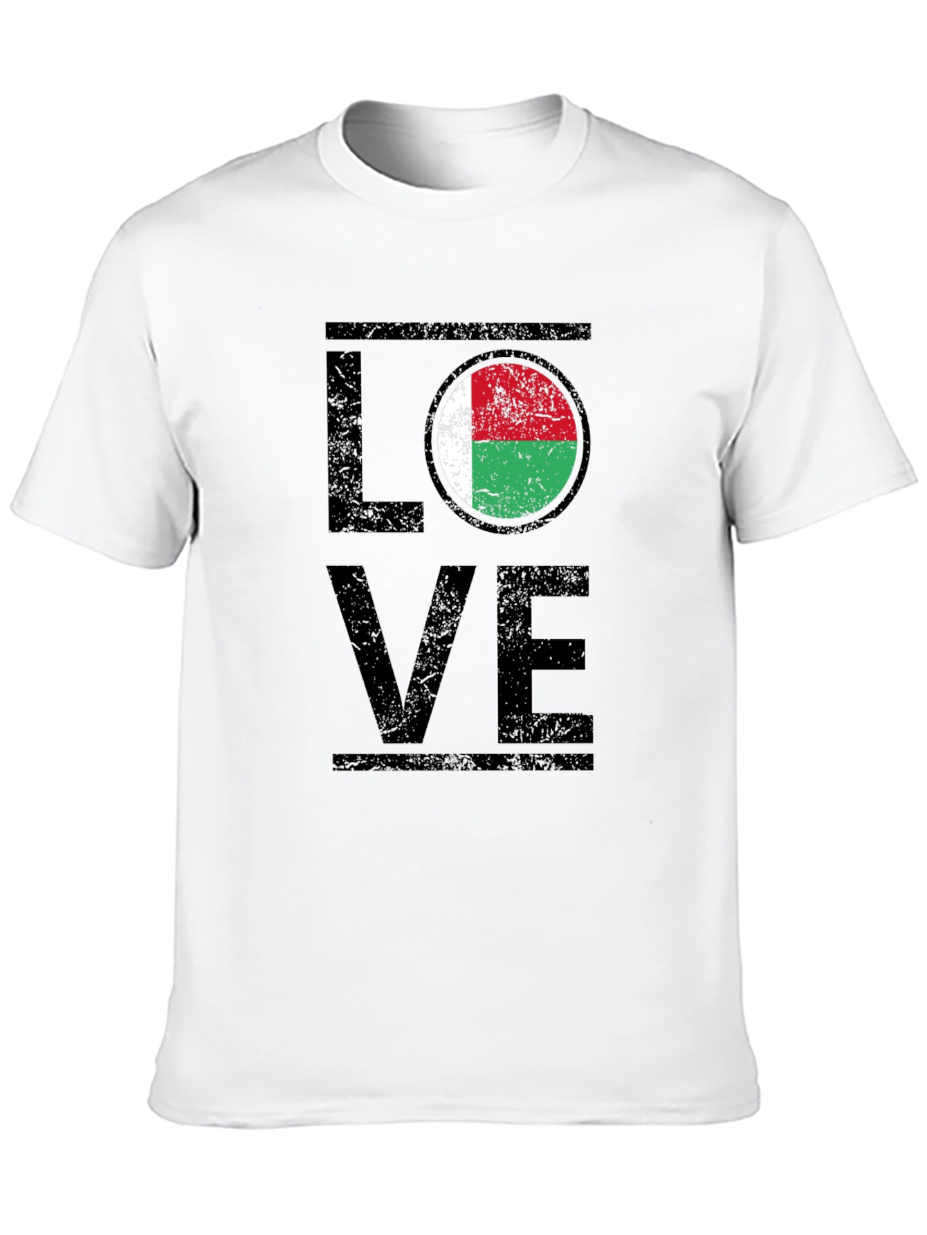 Love Madagascar Flag T-Shirt - Black Cotton Tee