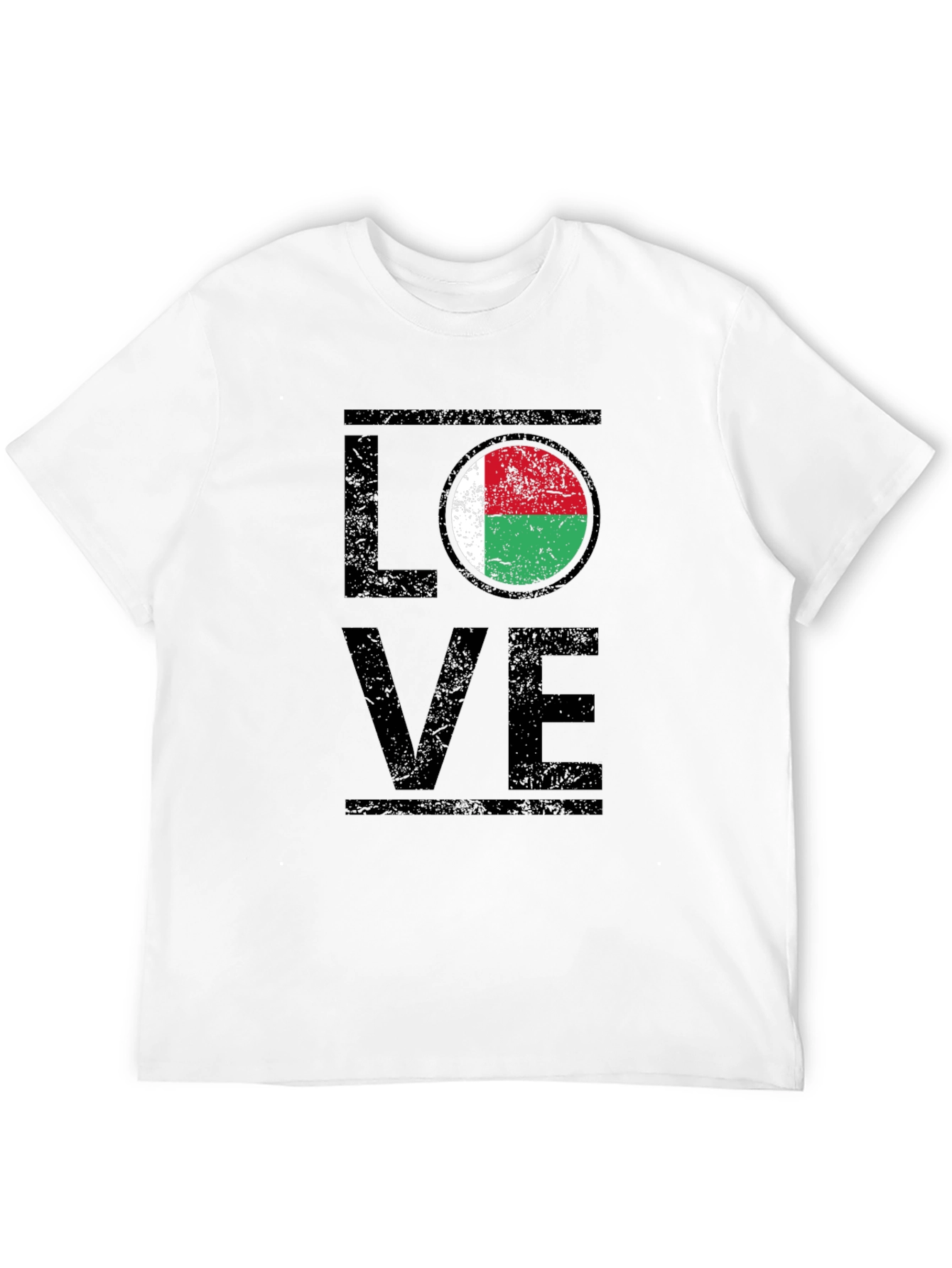 Love Madagascar Flag T-Shirt - Black Cotton Tee