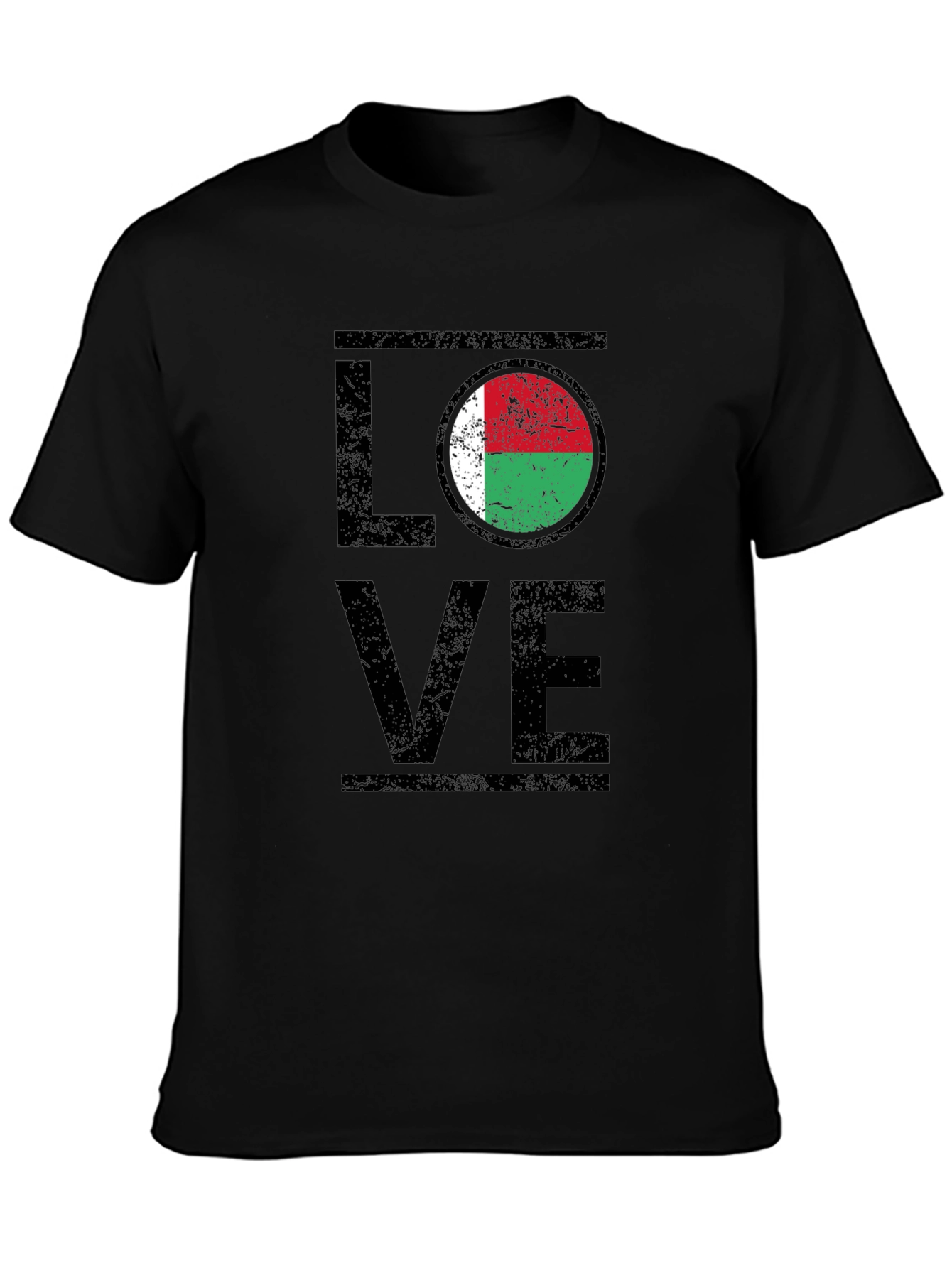 Love Madagascar Flag T-Shirt - Black Cotton Tee