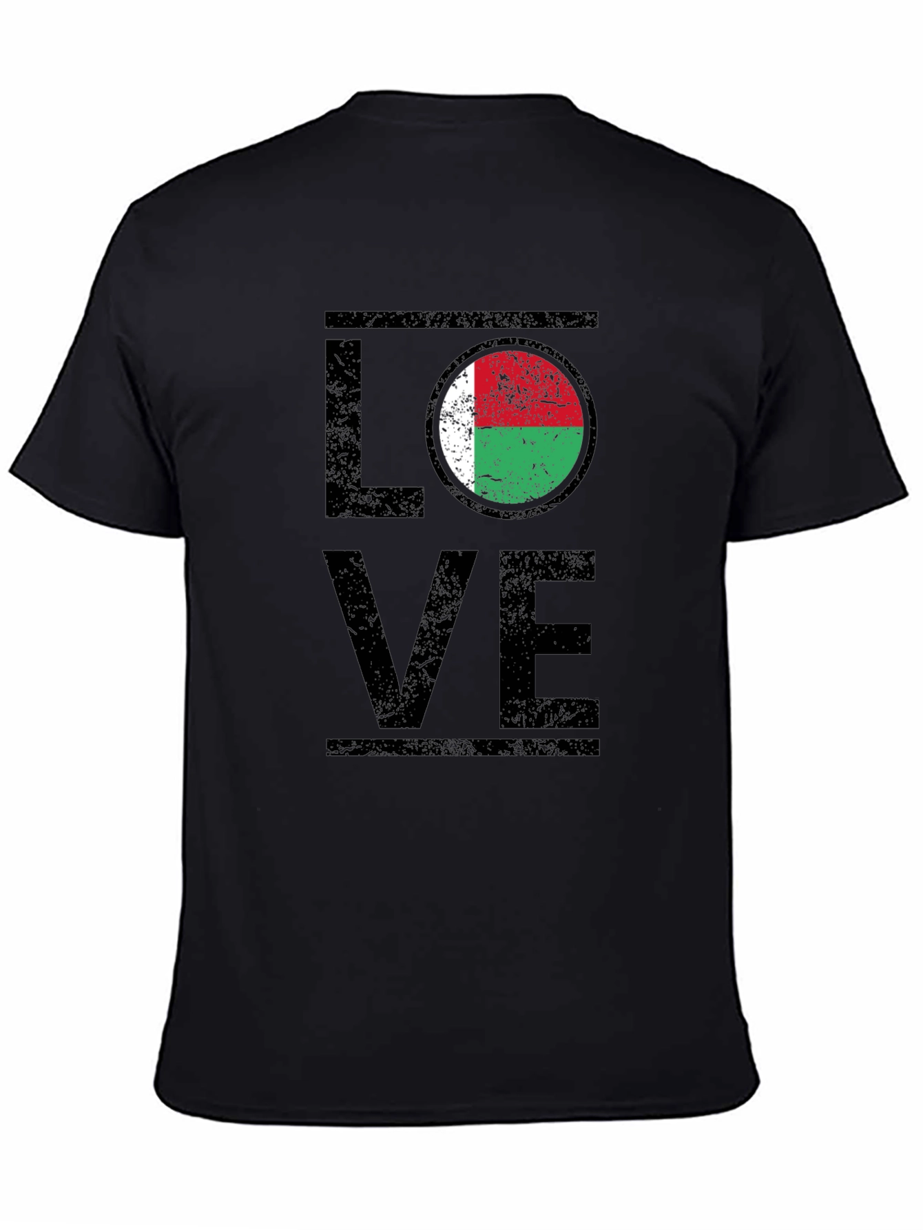 Love Madagascar Flag T-Shirt - Black Cotton Tee