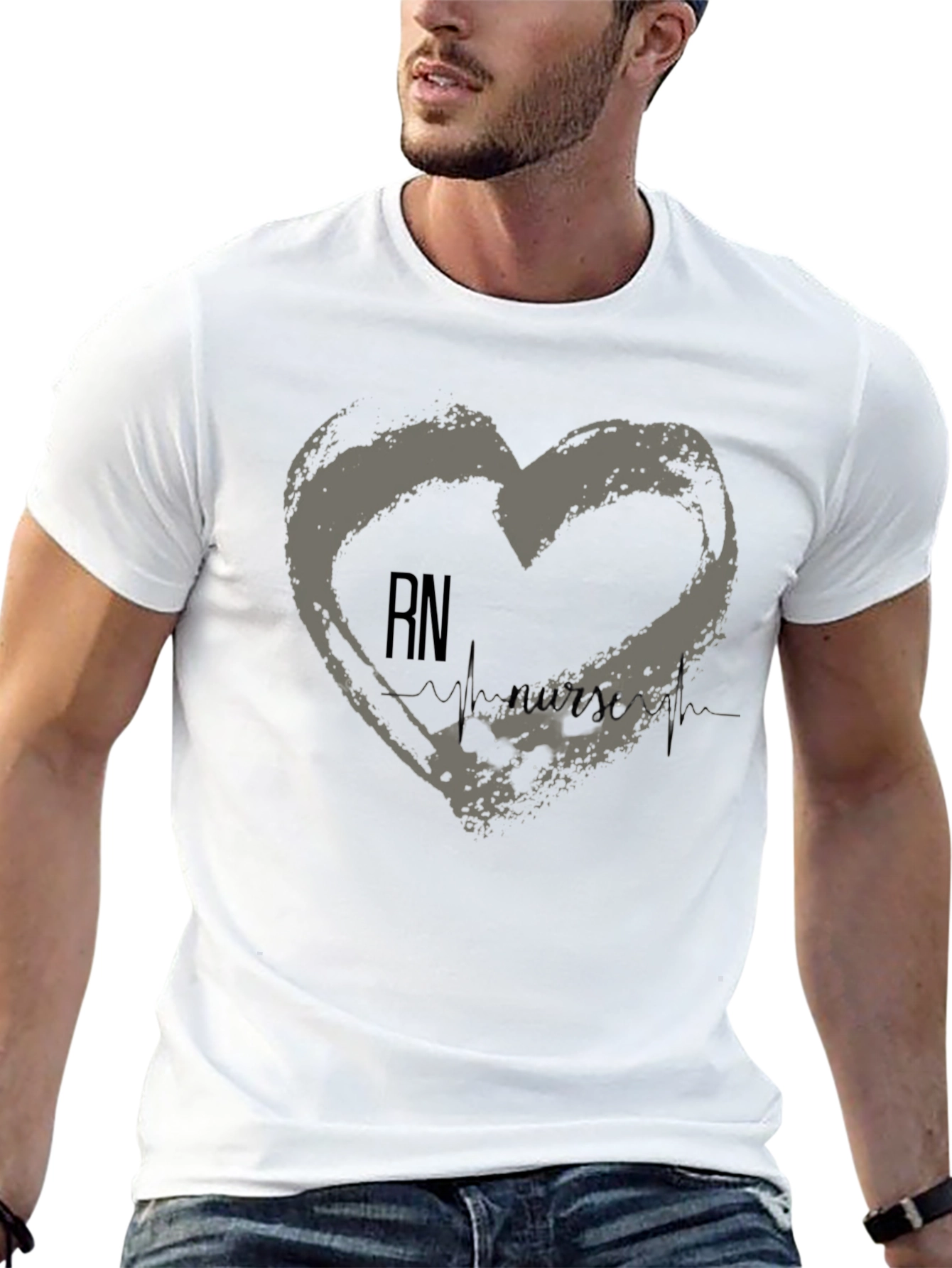 RN Nurse Heartbeat T-Shirt - Medical Professional Tee