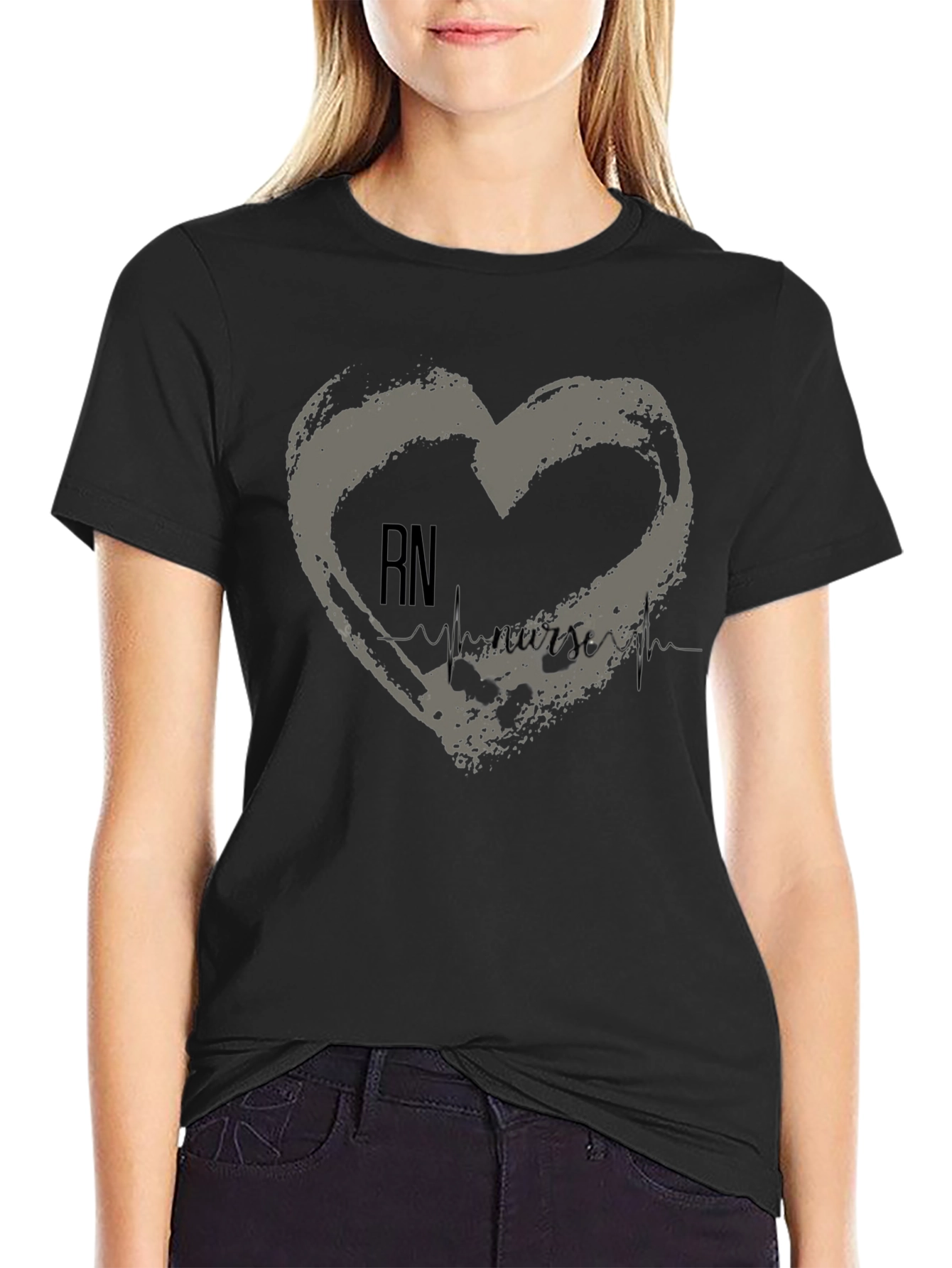 RN Nurse Heartbeat T-Shirt - Medical Professional Tee