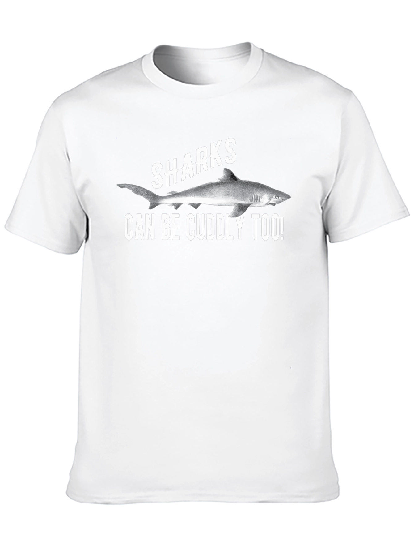 Sharks Can Be Cuddly Too Black T-Shirt