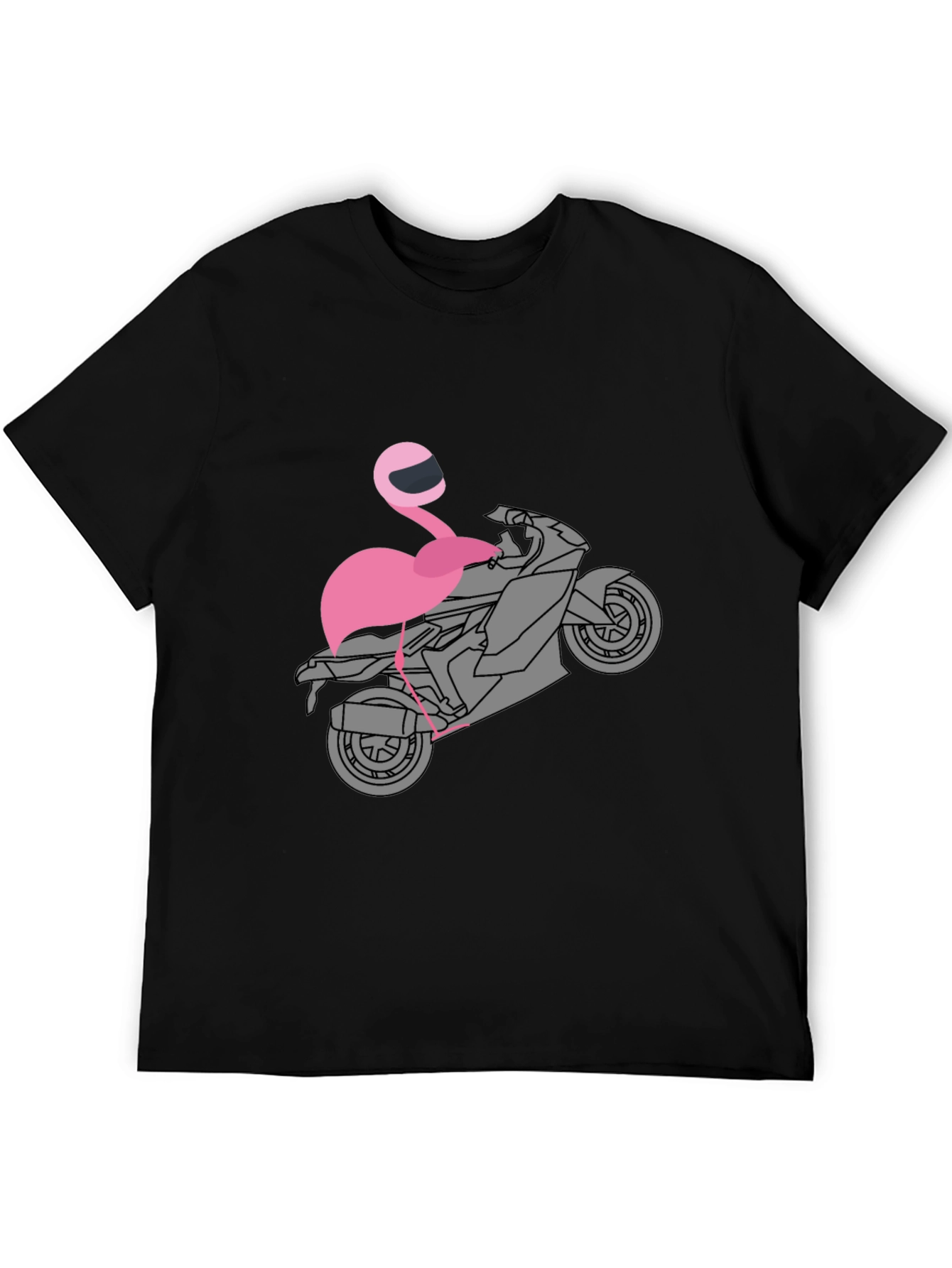 Flamingo Biker T-Shirt - Unique Graphic Tee
