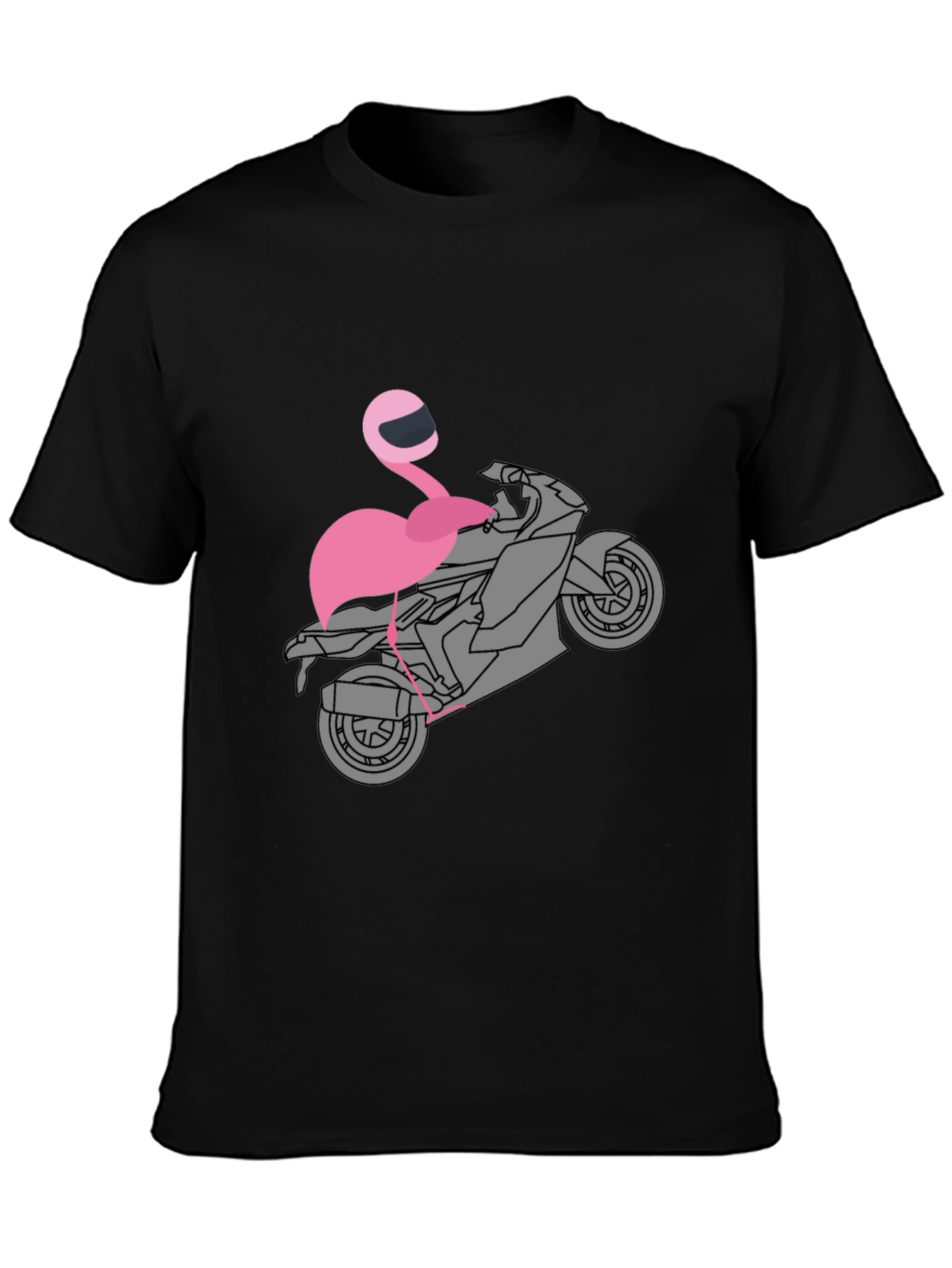 Flamingo Biker T-Shirt - Unique Graphic Tee