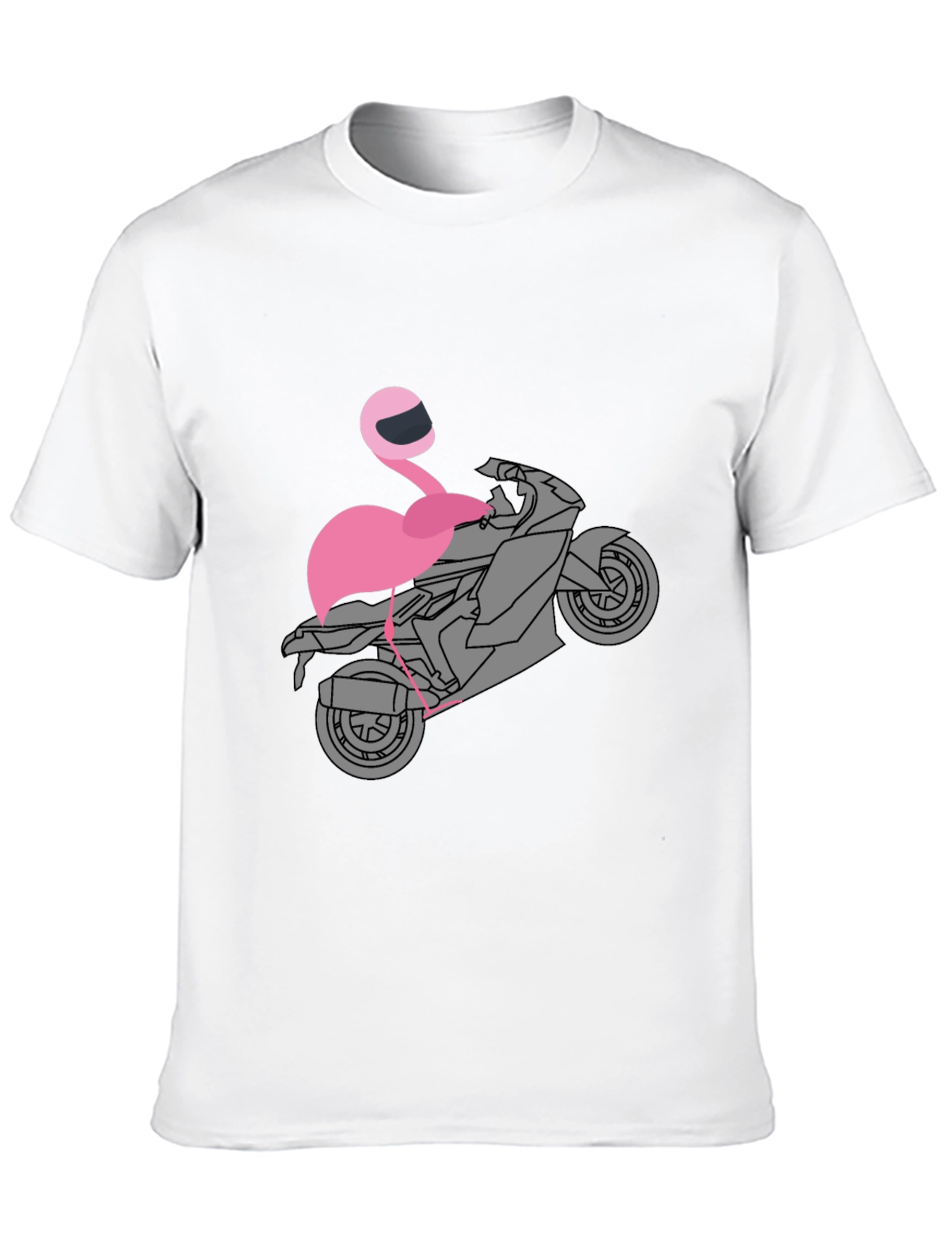 Flamingo Biker T-Shirt - Unique Graphic Tee